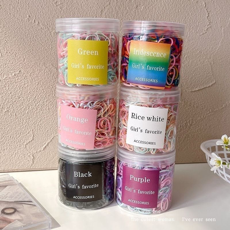 Mini Elastic Hair Ties Jar