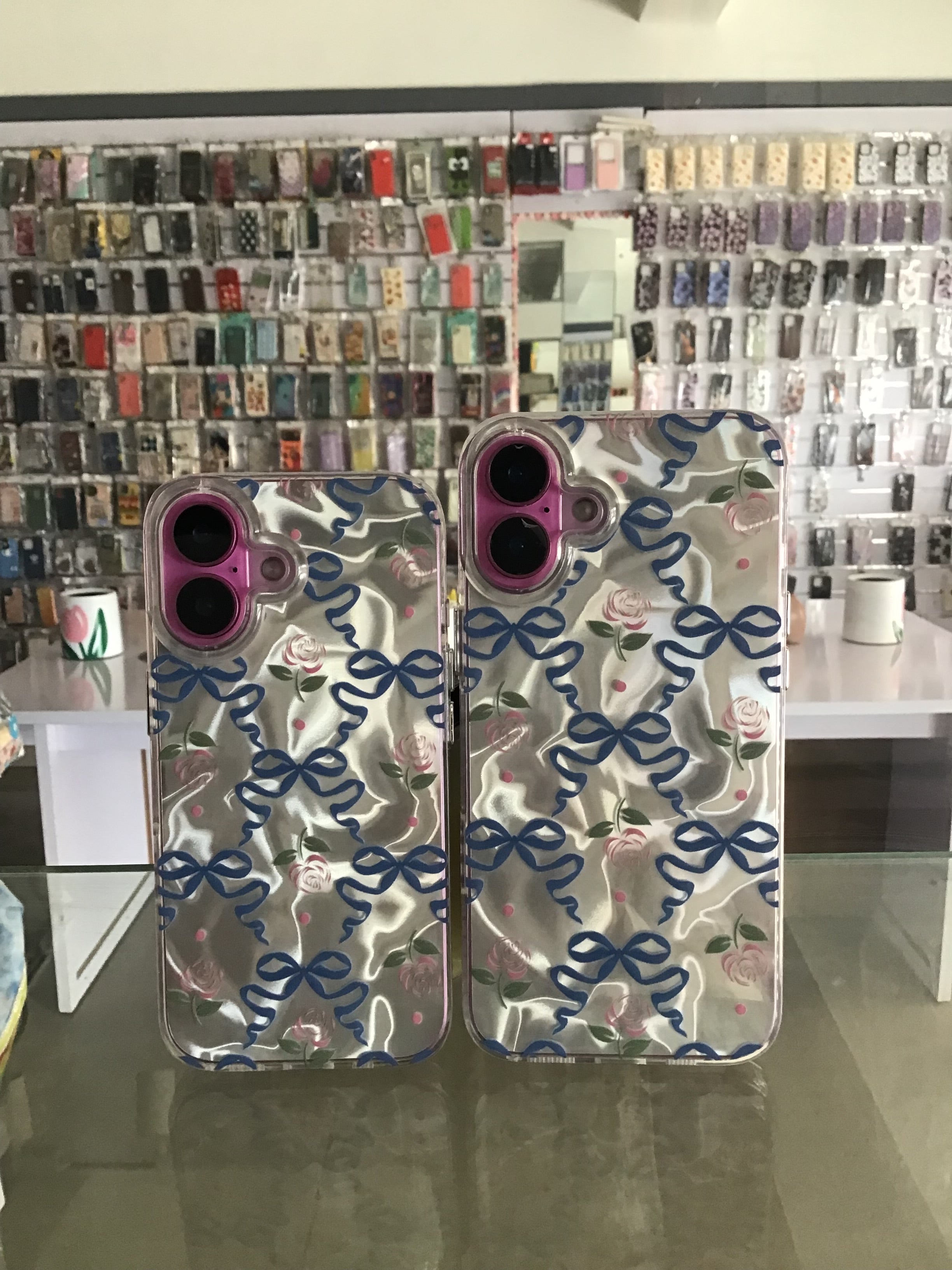 Blue Ribbon Floral iPhone Case