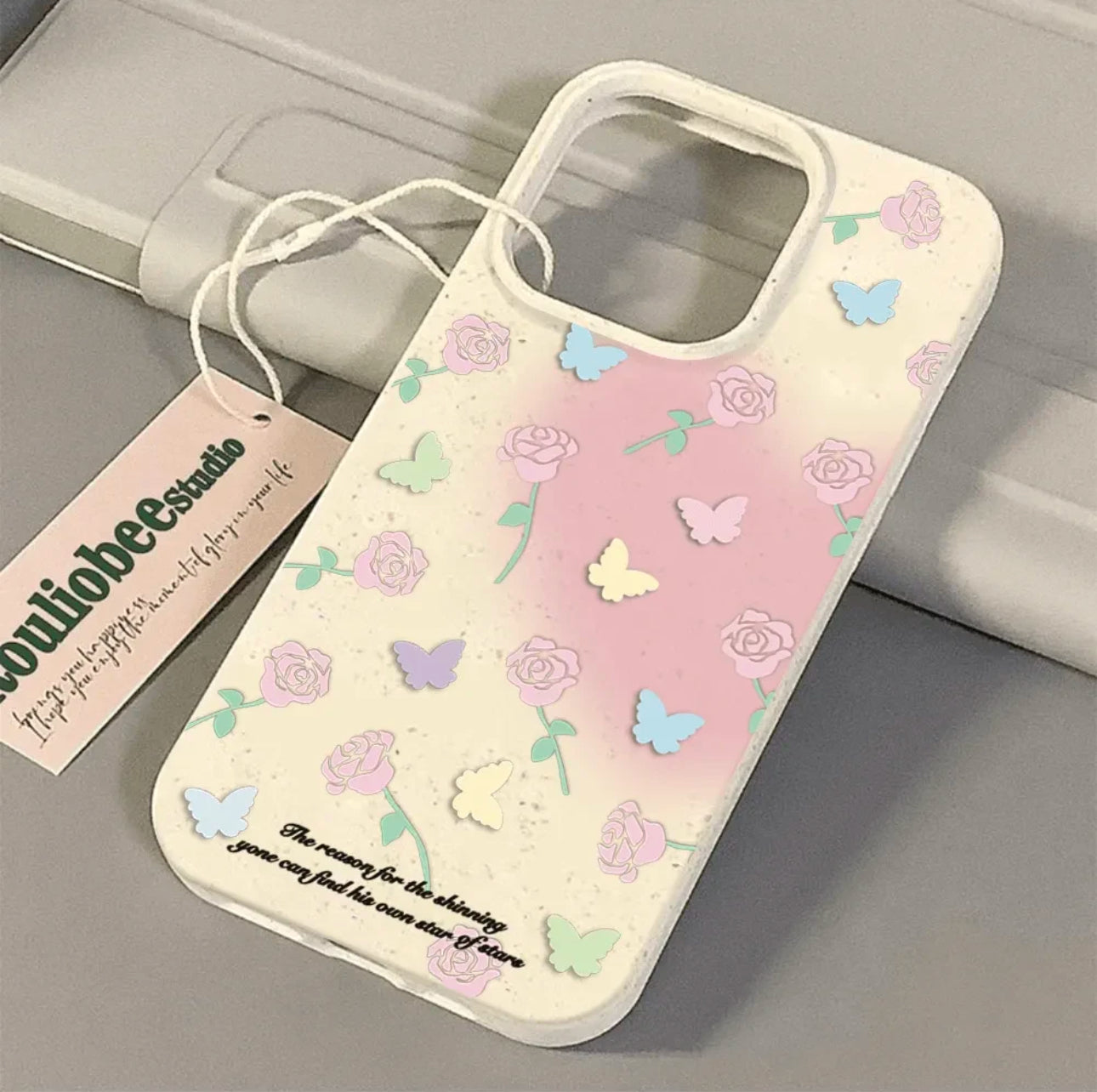 Butterfly rose flower case For Iphone