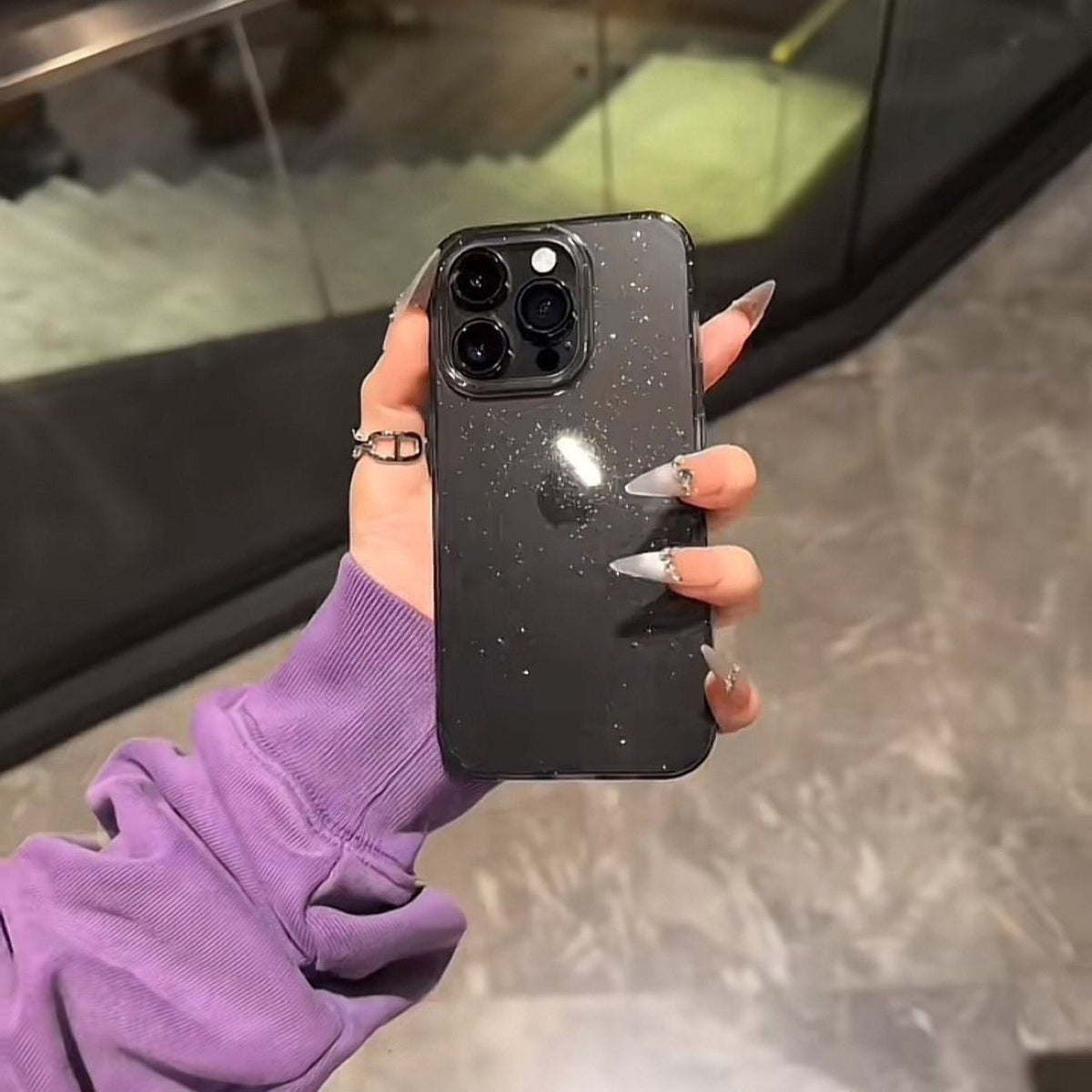 Midnight Glitter iPhone Case