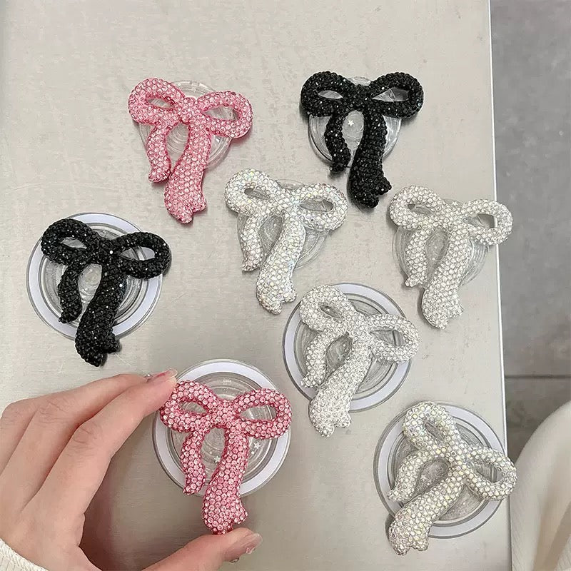 Pink Rhinestone Bow Phone Stand