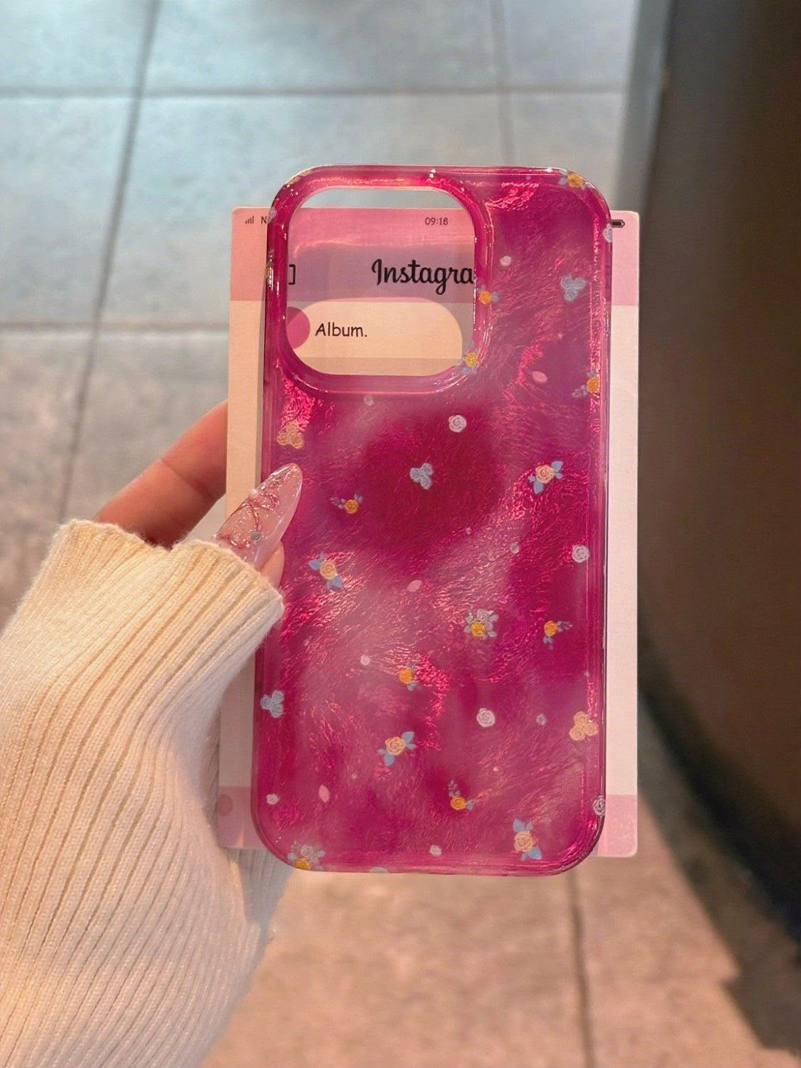 Rose Pink Gradient Floral iPhone Case