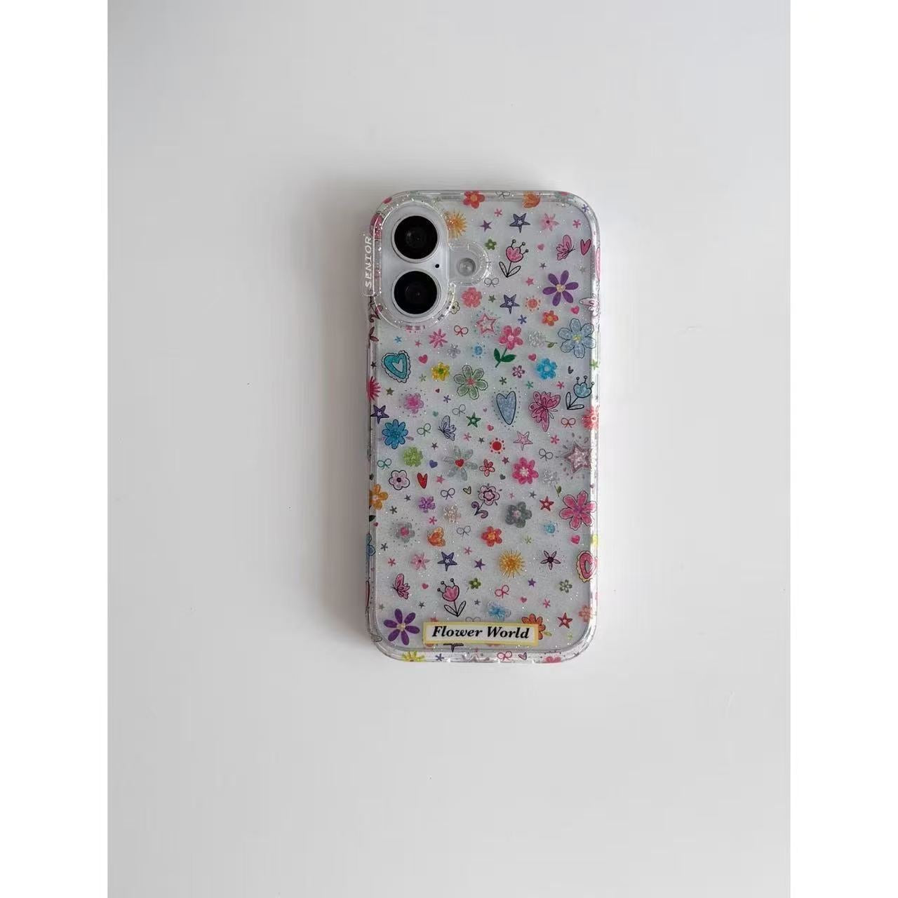 Glitter Colorful Flower Print Case