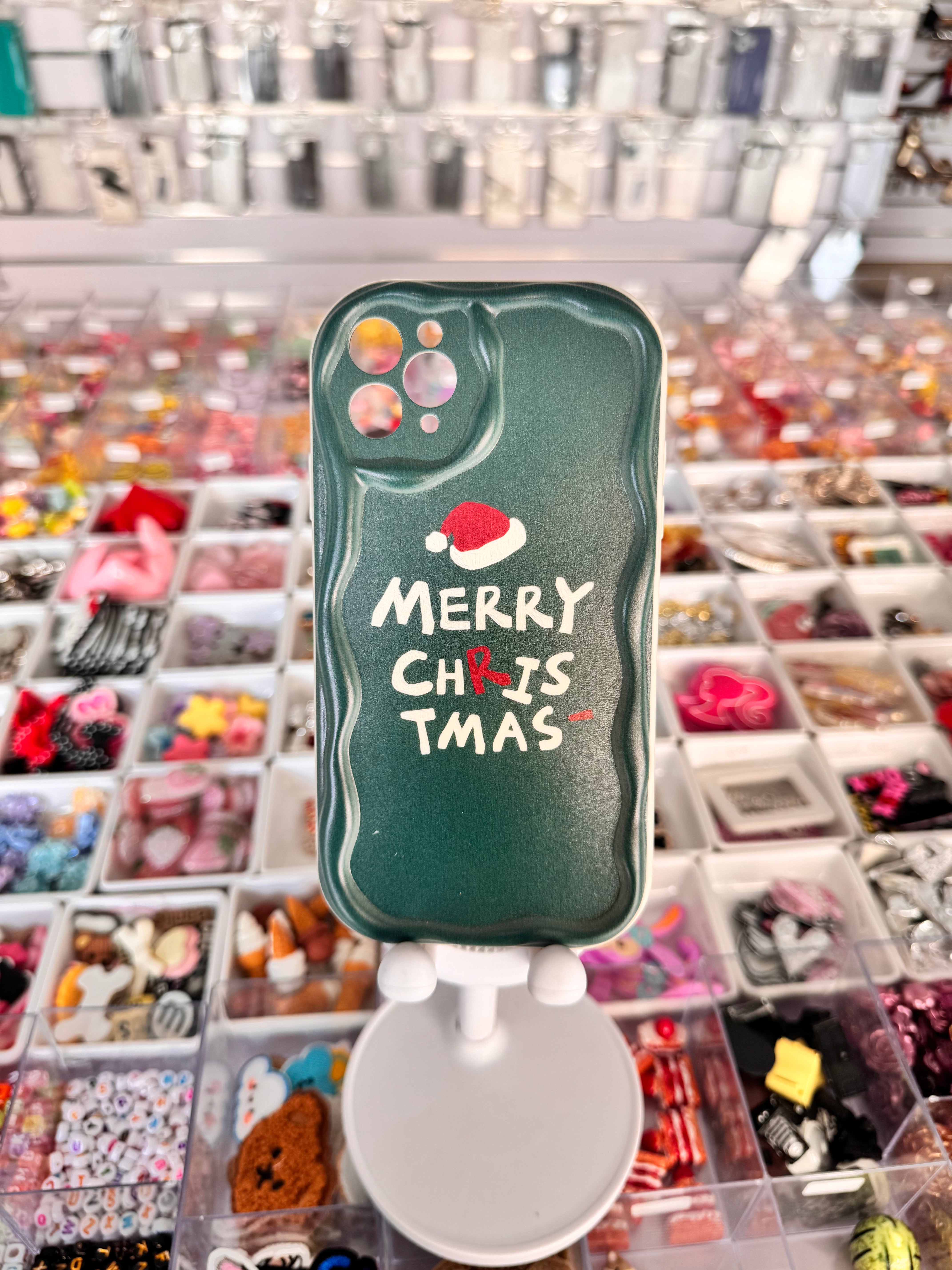Merry Christmas green case for iPhones