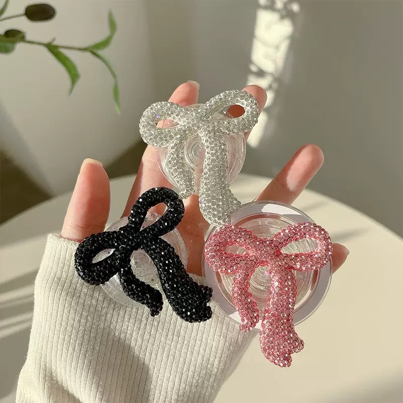 Pink Rhinestone Bow Phone Stand