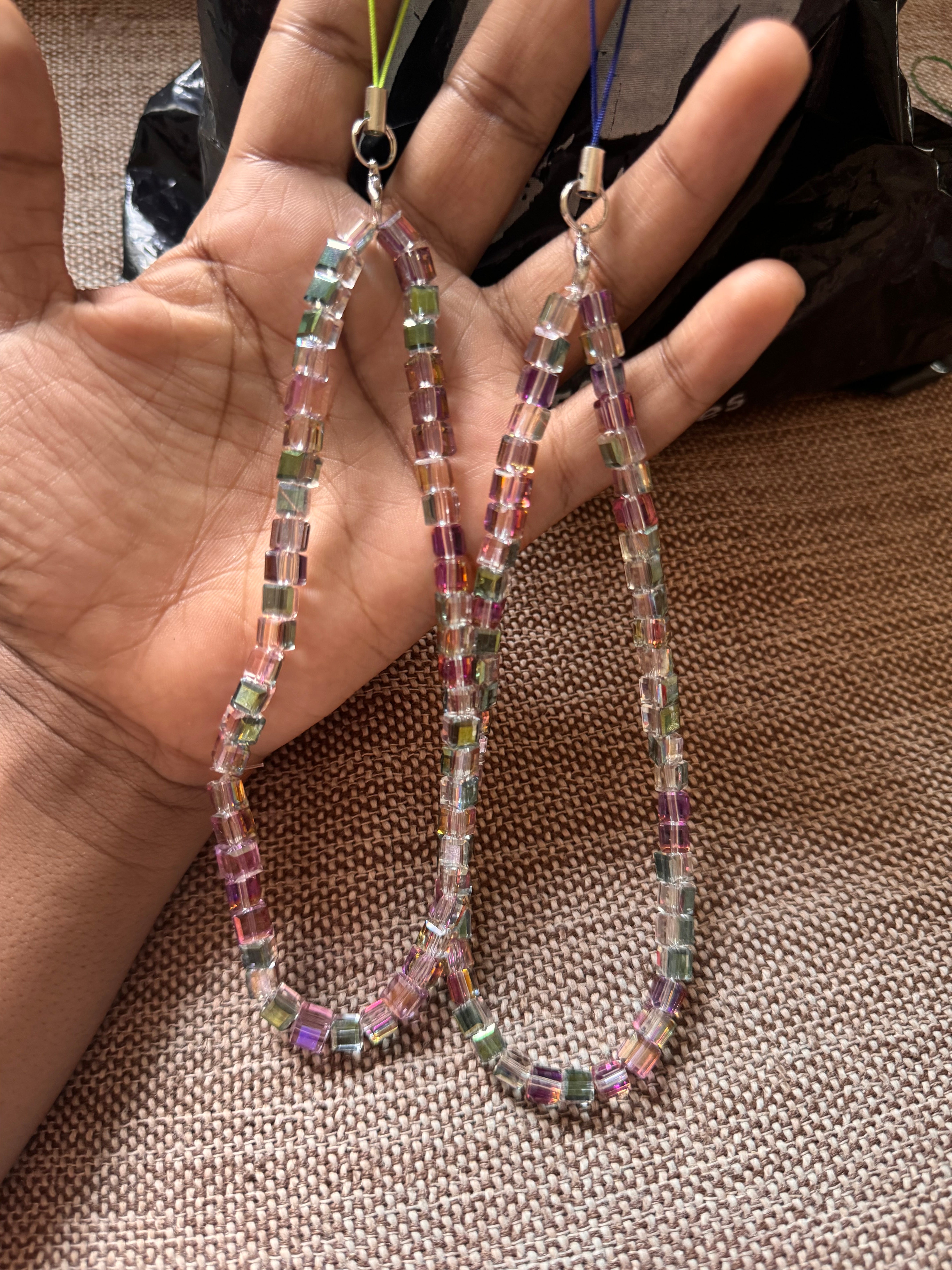 Multicolor shiny phone charms