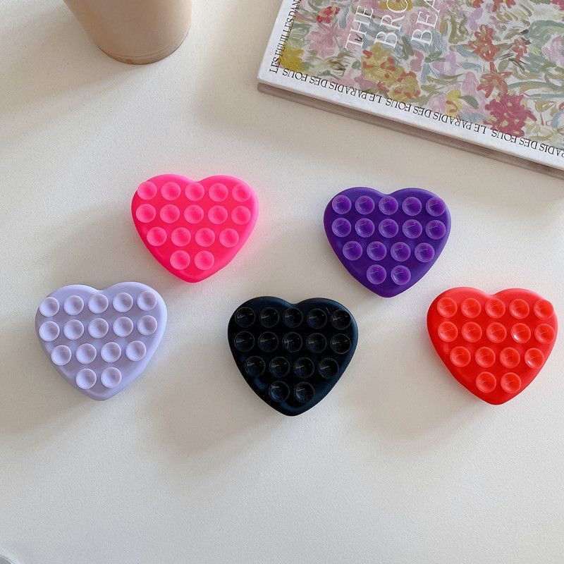 Silicone Suction Heart Shaped Phone Grip