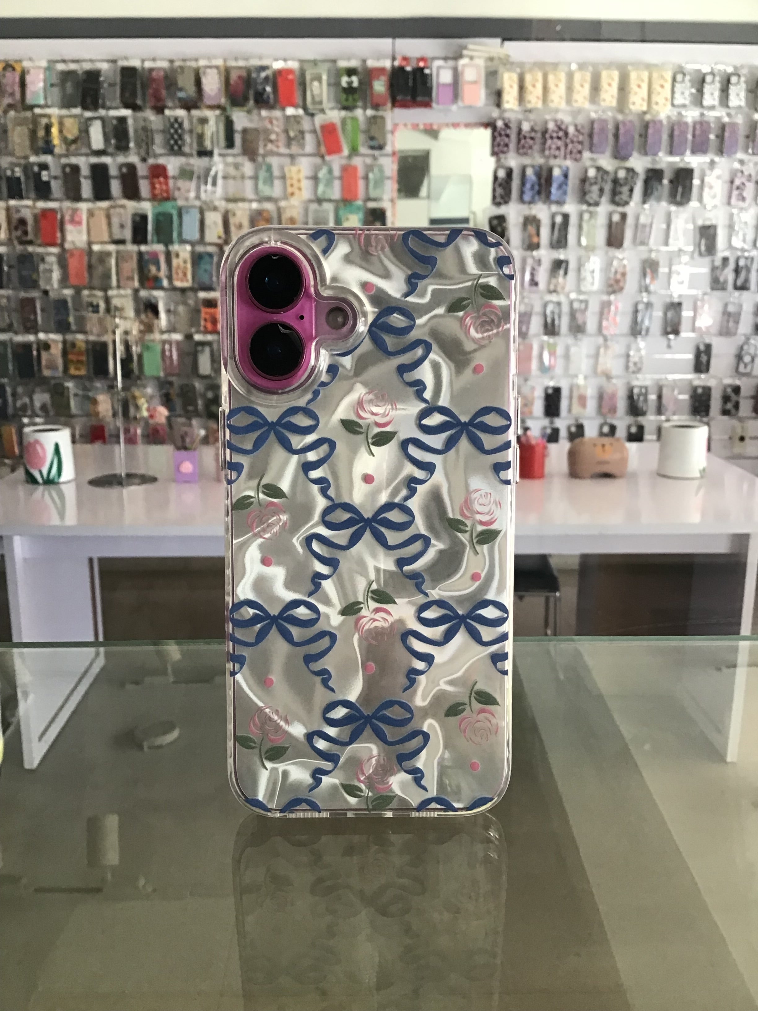 Blue Ribbon Floral iPhone Case