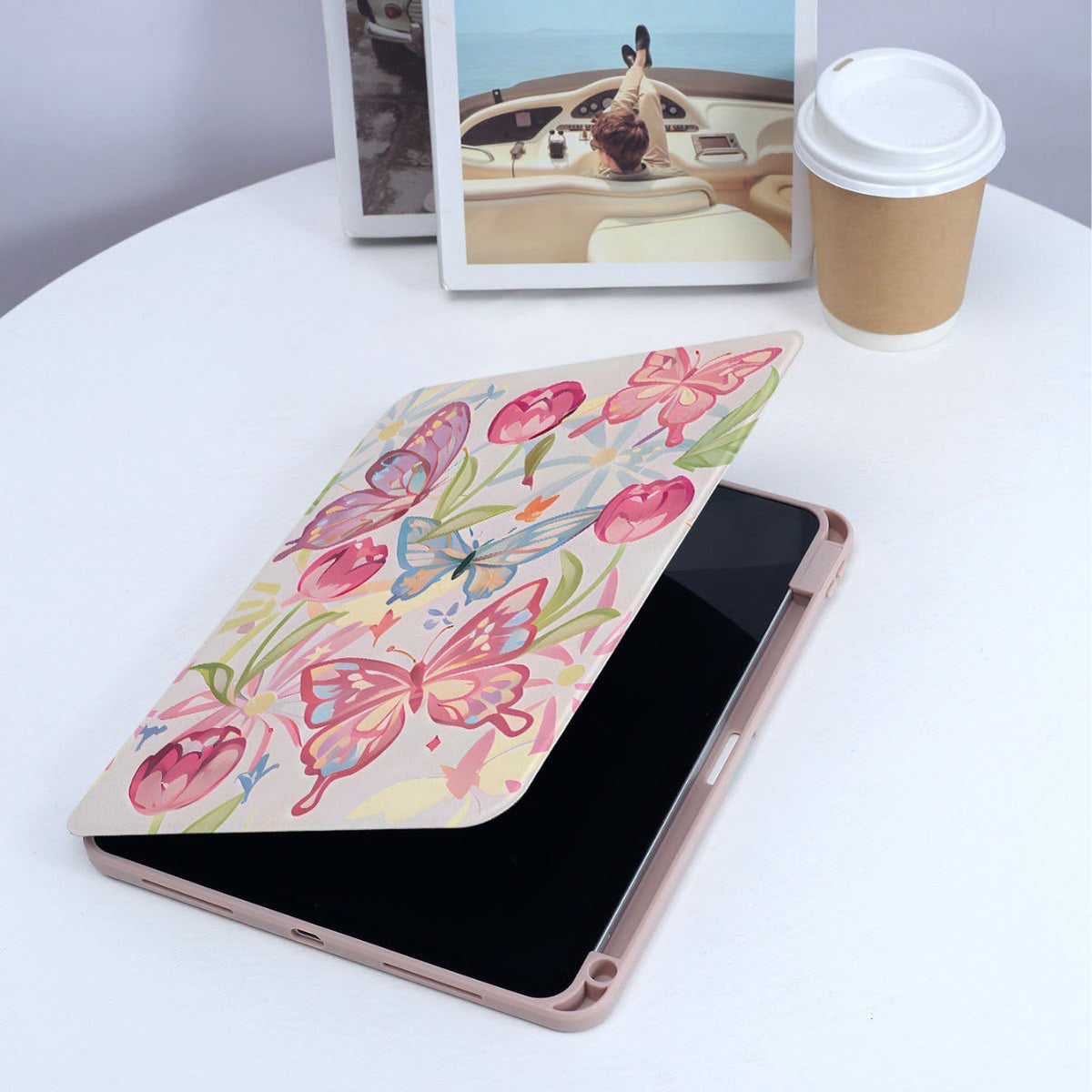 Butterfly flower design case for ipad