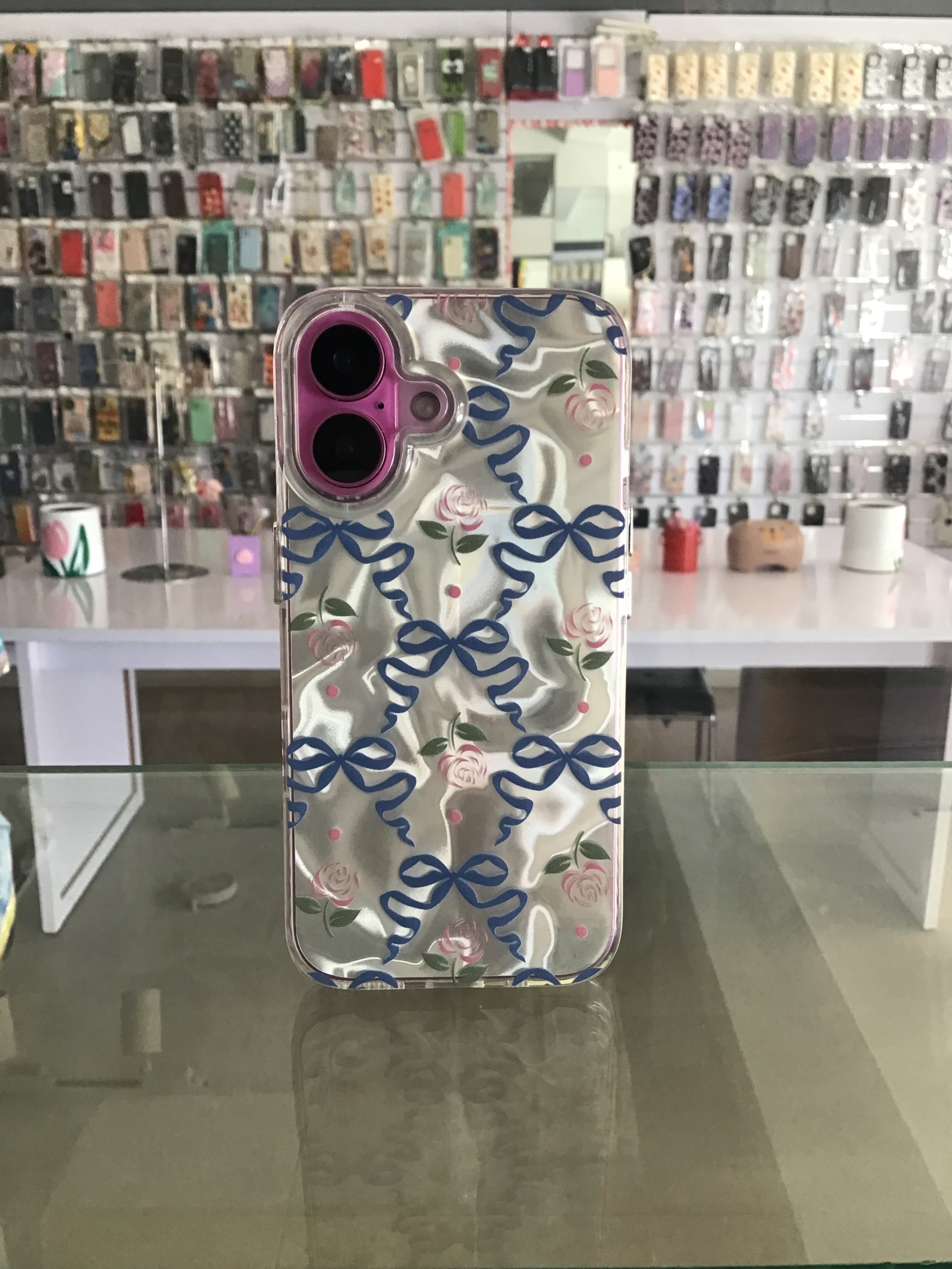 Blue Ribbon Floral iPhone Case