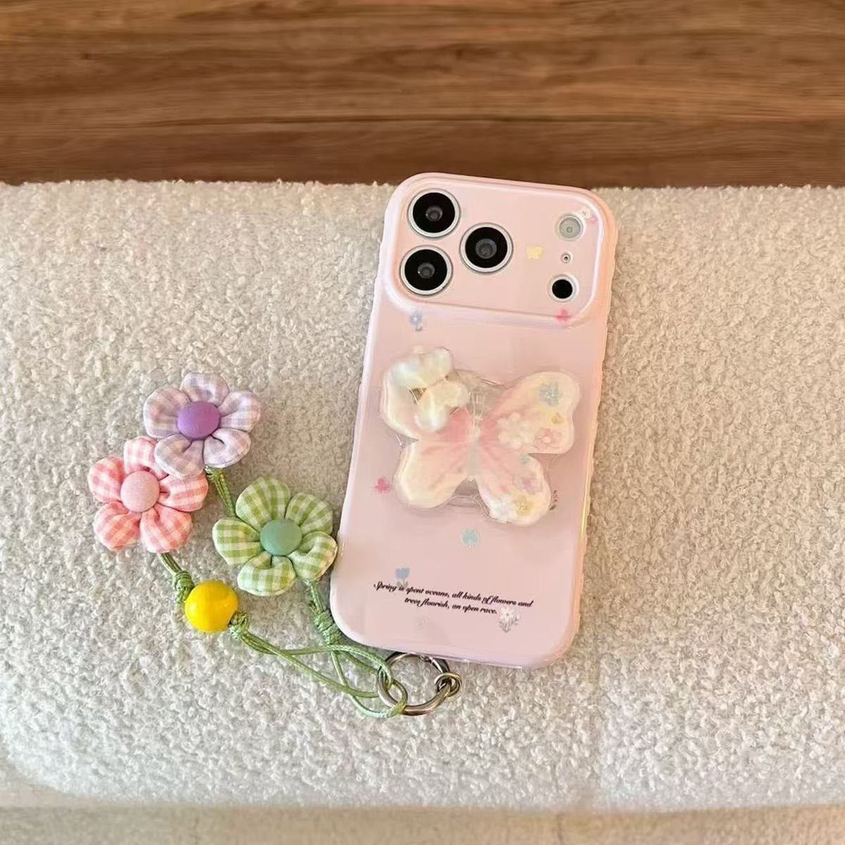 Butterfly Grip Wrist Strap Case for iPhones
