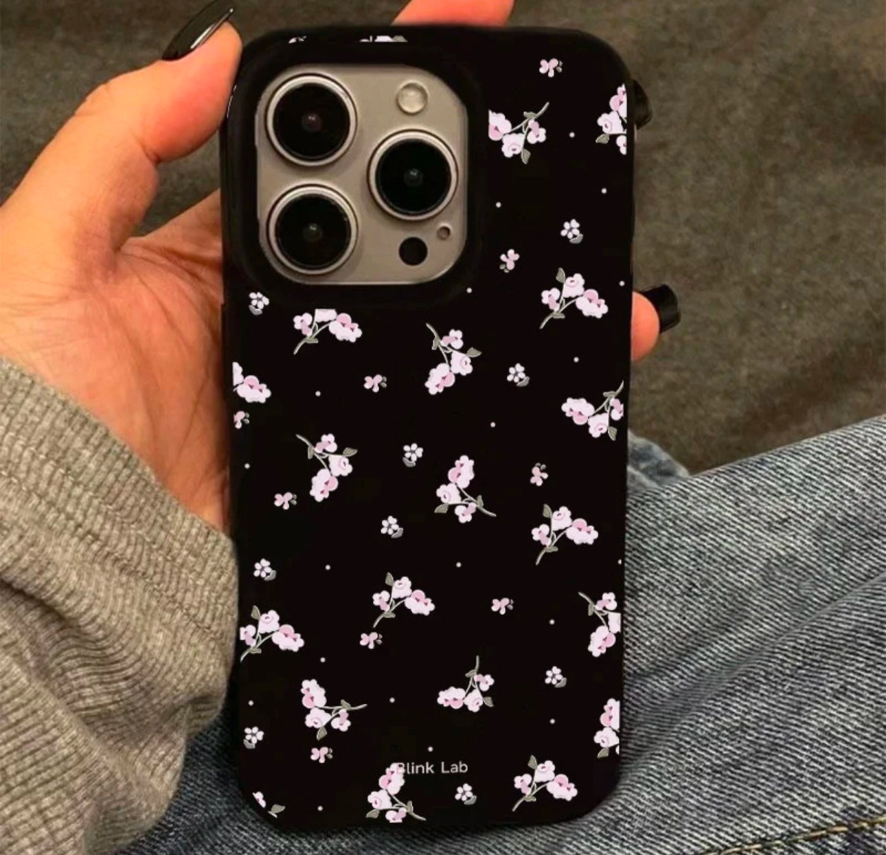 Pink floral jelly case For Iphones