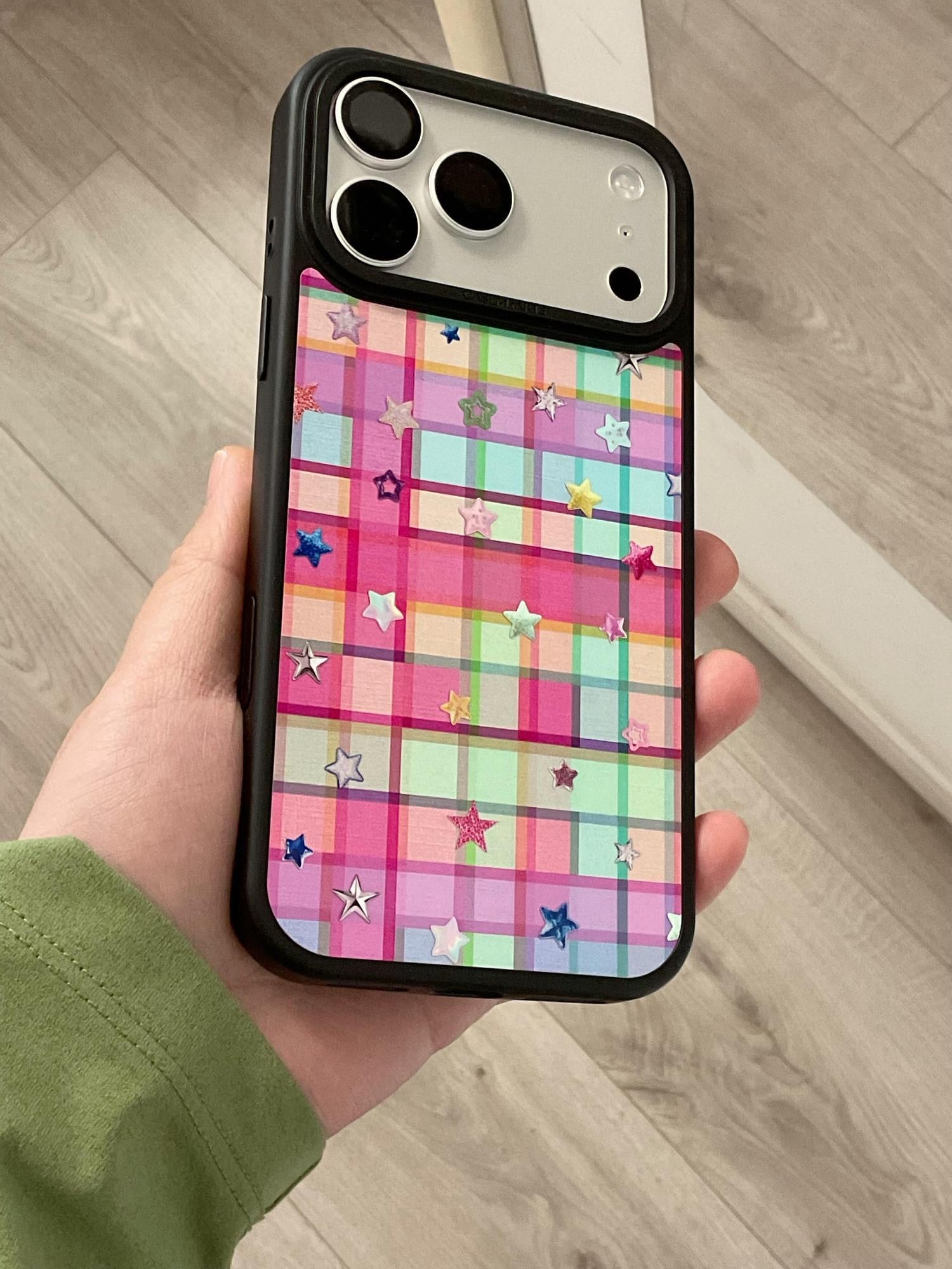 Colorful plaid star case for iPhones