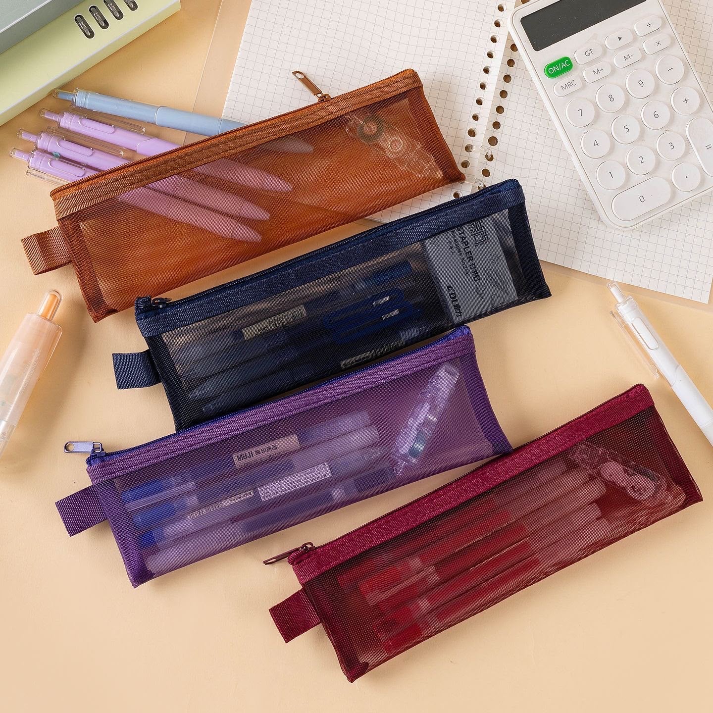 Transparent Mesh Pencil Case