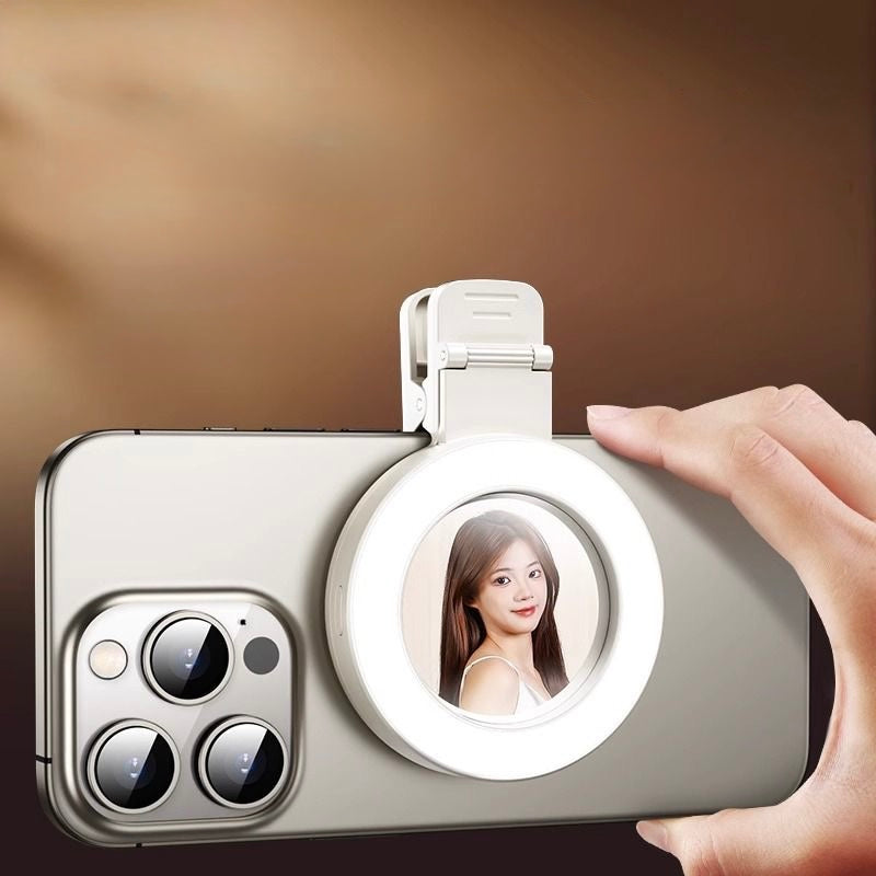 GlowClip Selfie Ring Light with Mirror