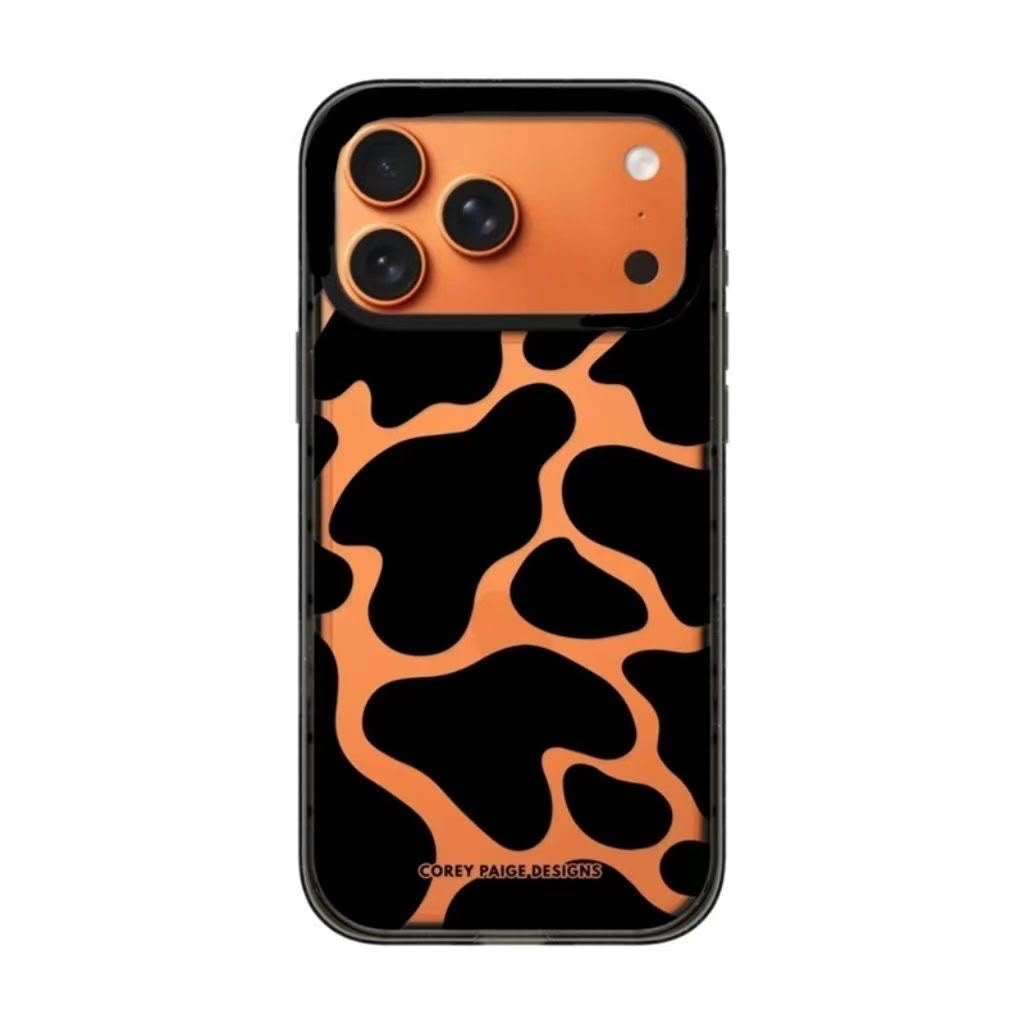 Orange Cow print  iPhone case
