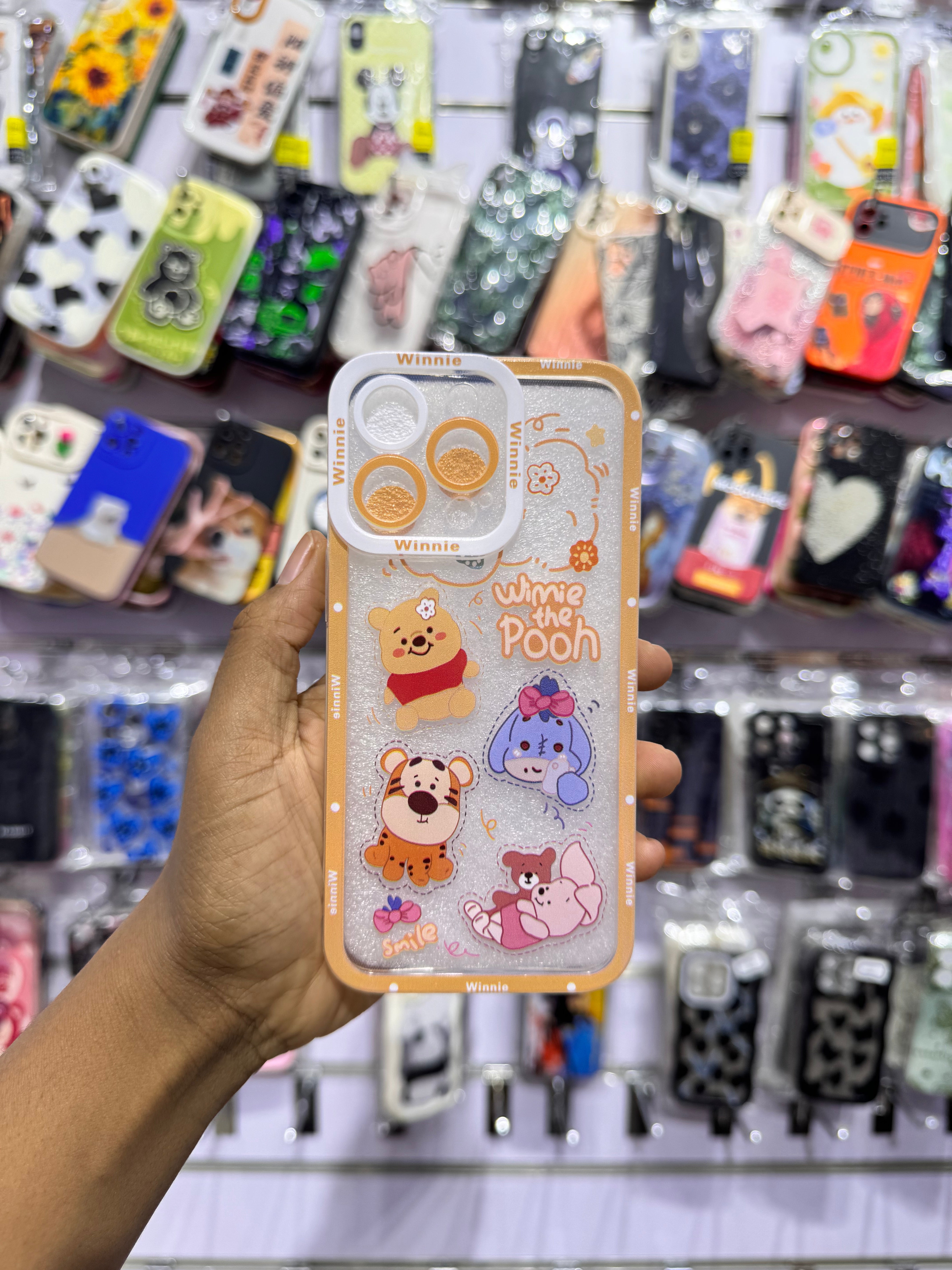 Orange Winnie the pooh Transperent Case For IPhones