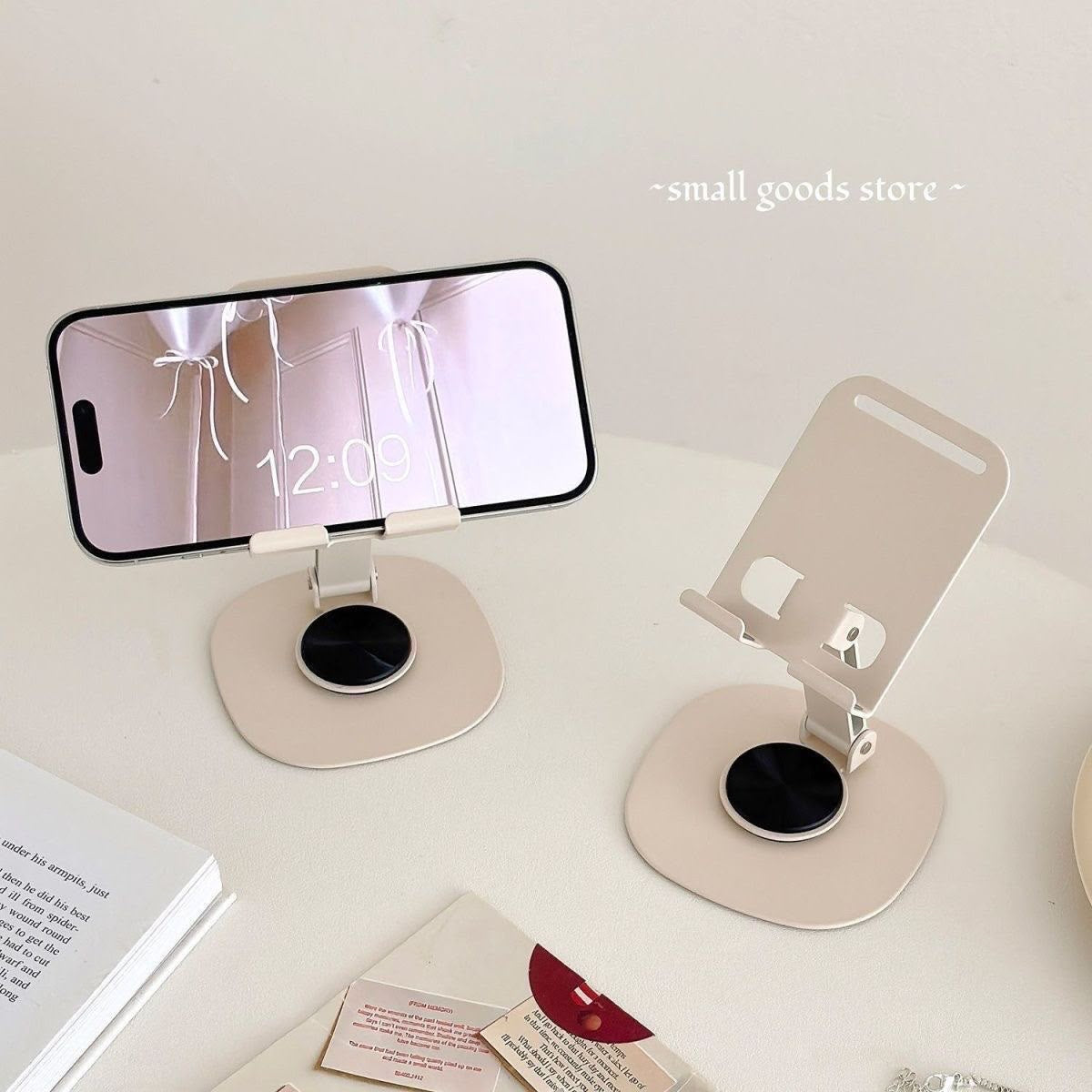 White phone stand