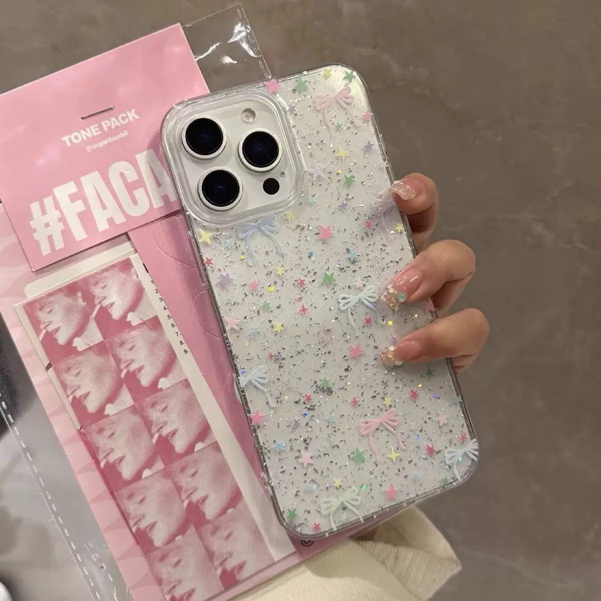 Glitter Bow Star iPhone Case