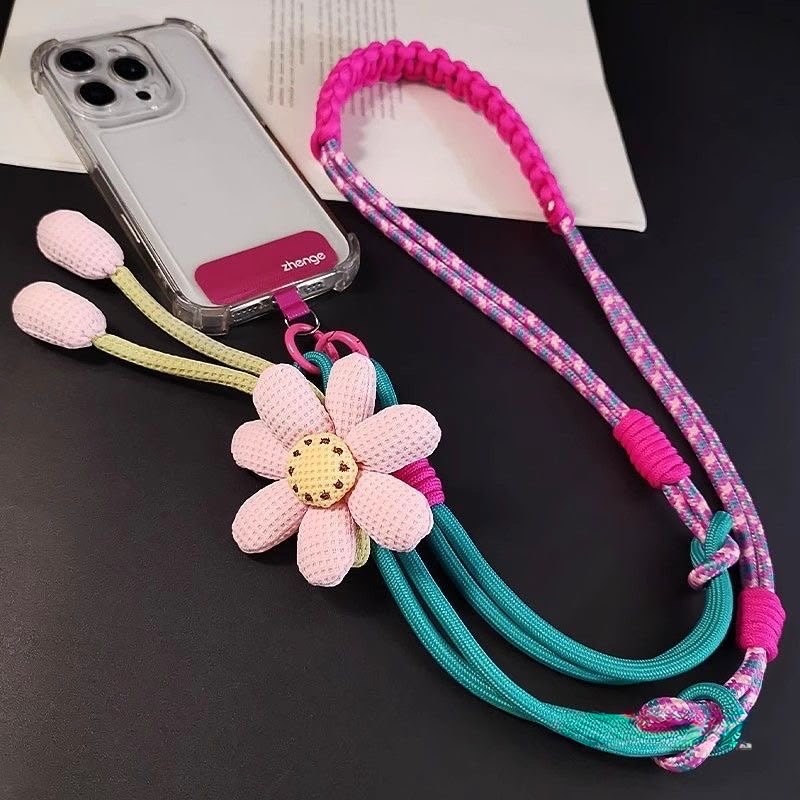 Floral, Handmade woven, durable, outdoor anti-lost strap