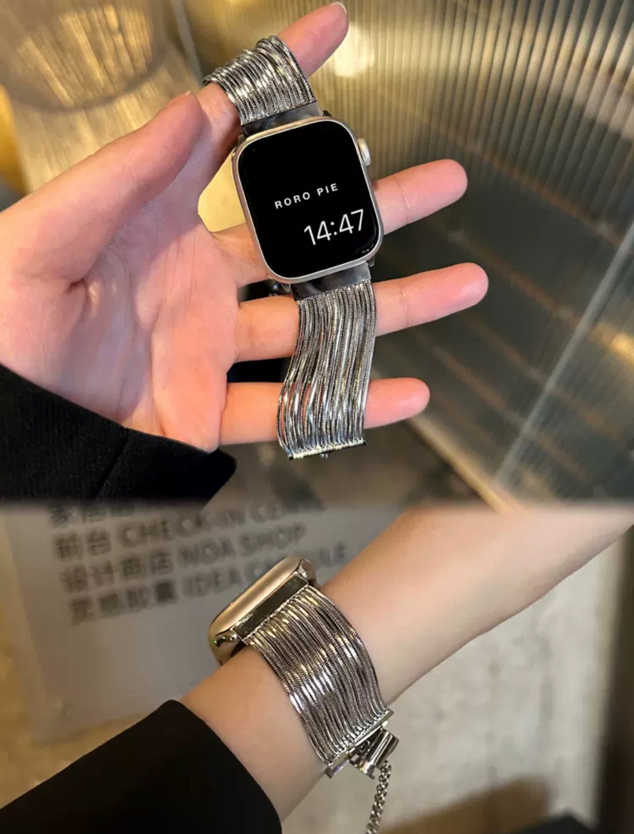 Black chain Bracelet watch Strap