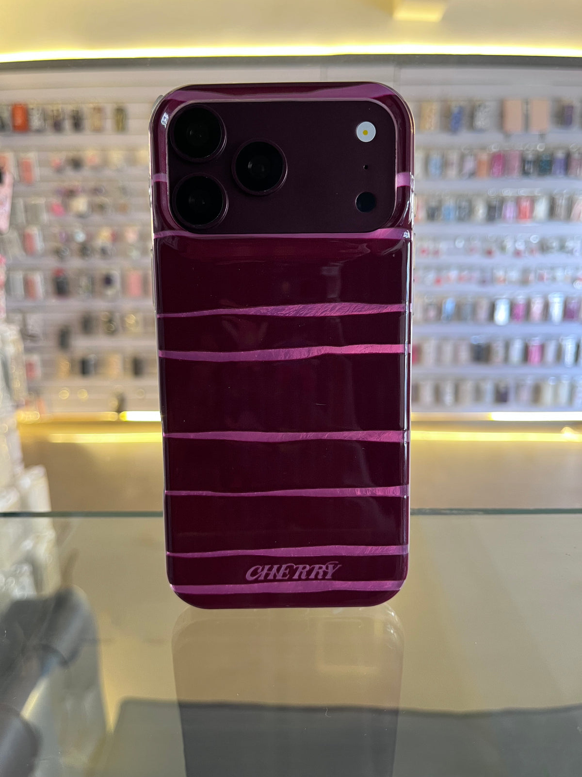 Burgundy Striped Case For iphones