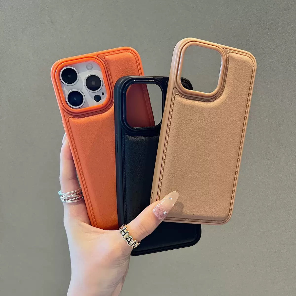 Leather Texture Case For iPhones