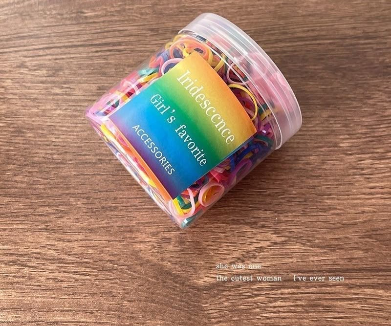Mini Elastic Hair Ties Jar