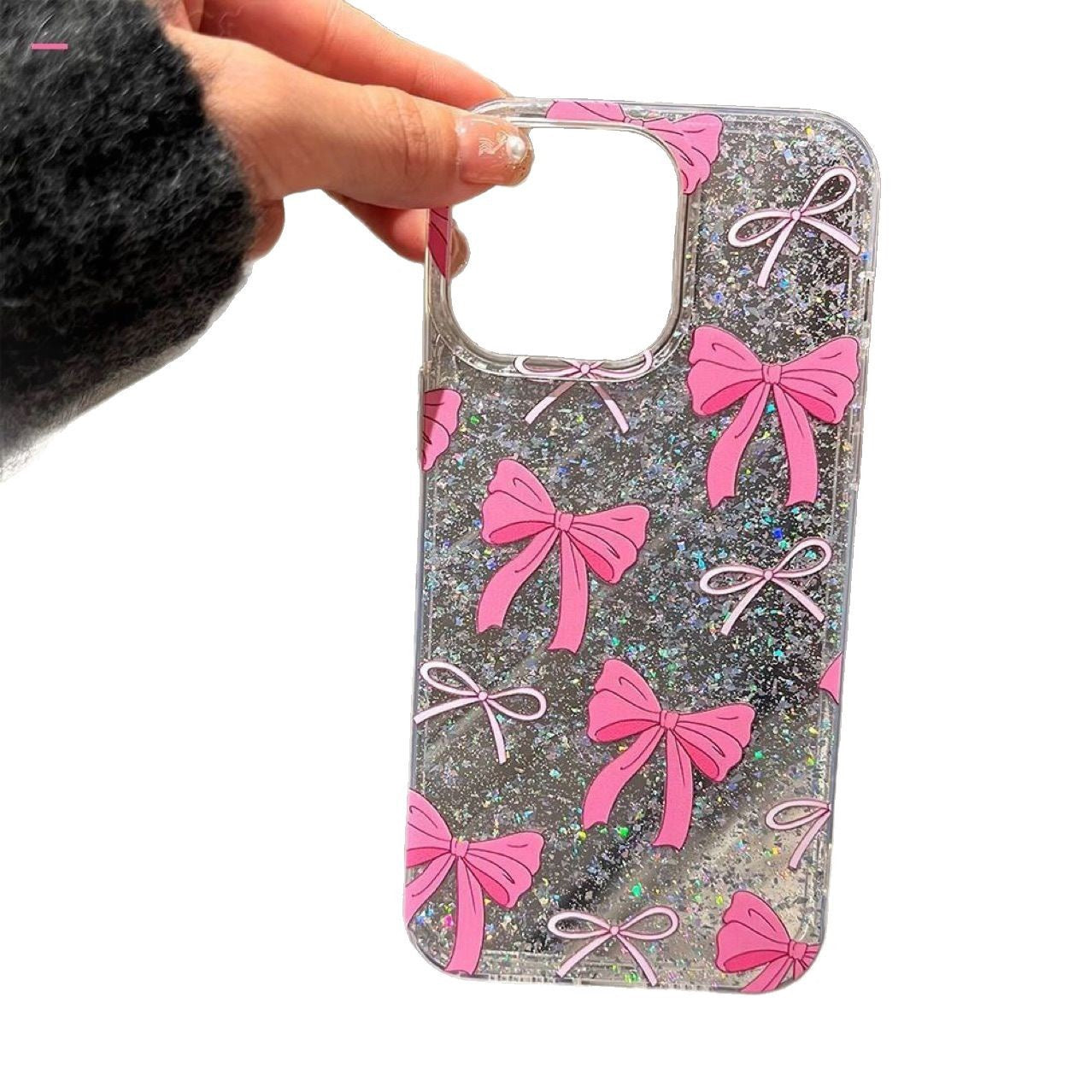 Pink Bow Glitter iPhone Case