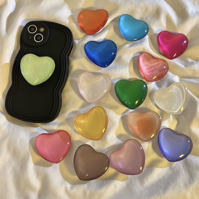 Solid color glass heart grip