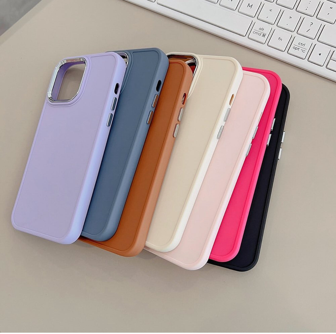 Candy Color Silver Camera Case For IPhone