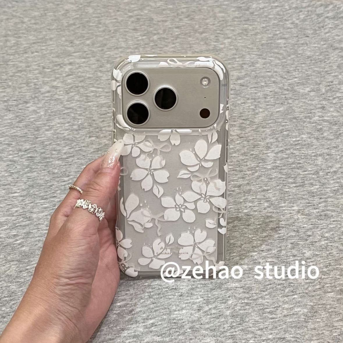 White Floral iPhone Case