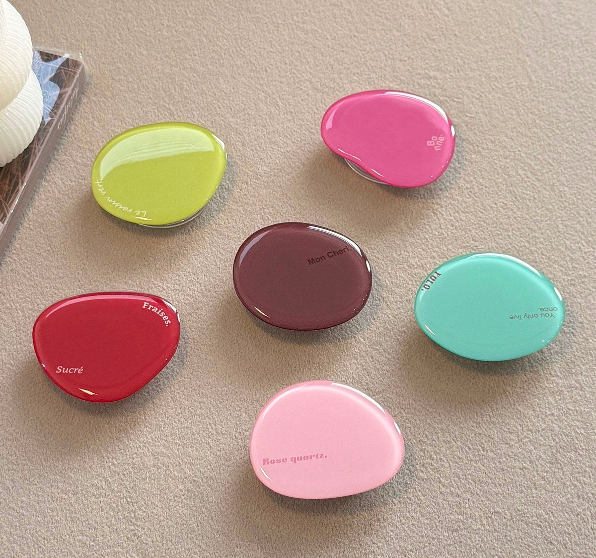 Glossy Pebble Pocket Mirror