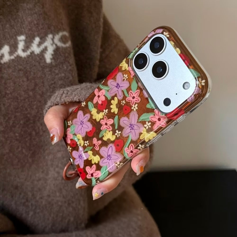 Vintage Brown Floral iPhone Case