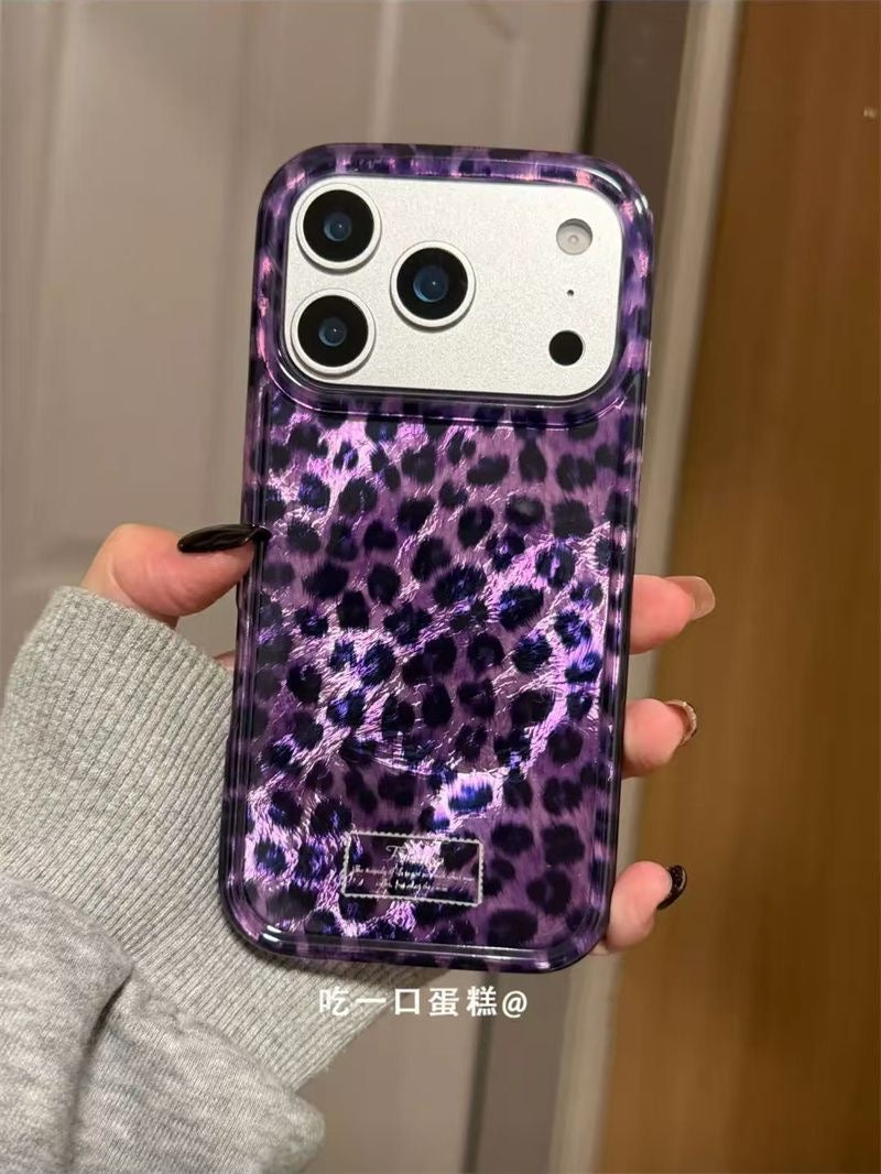 Purple leopard print case for iPhones