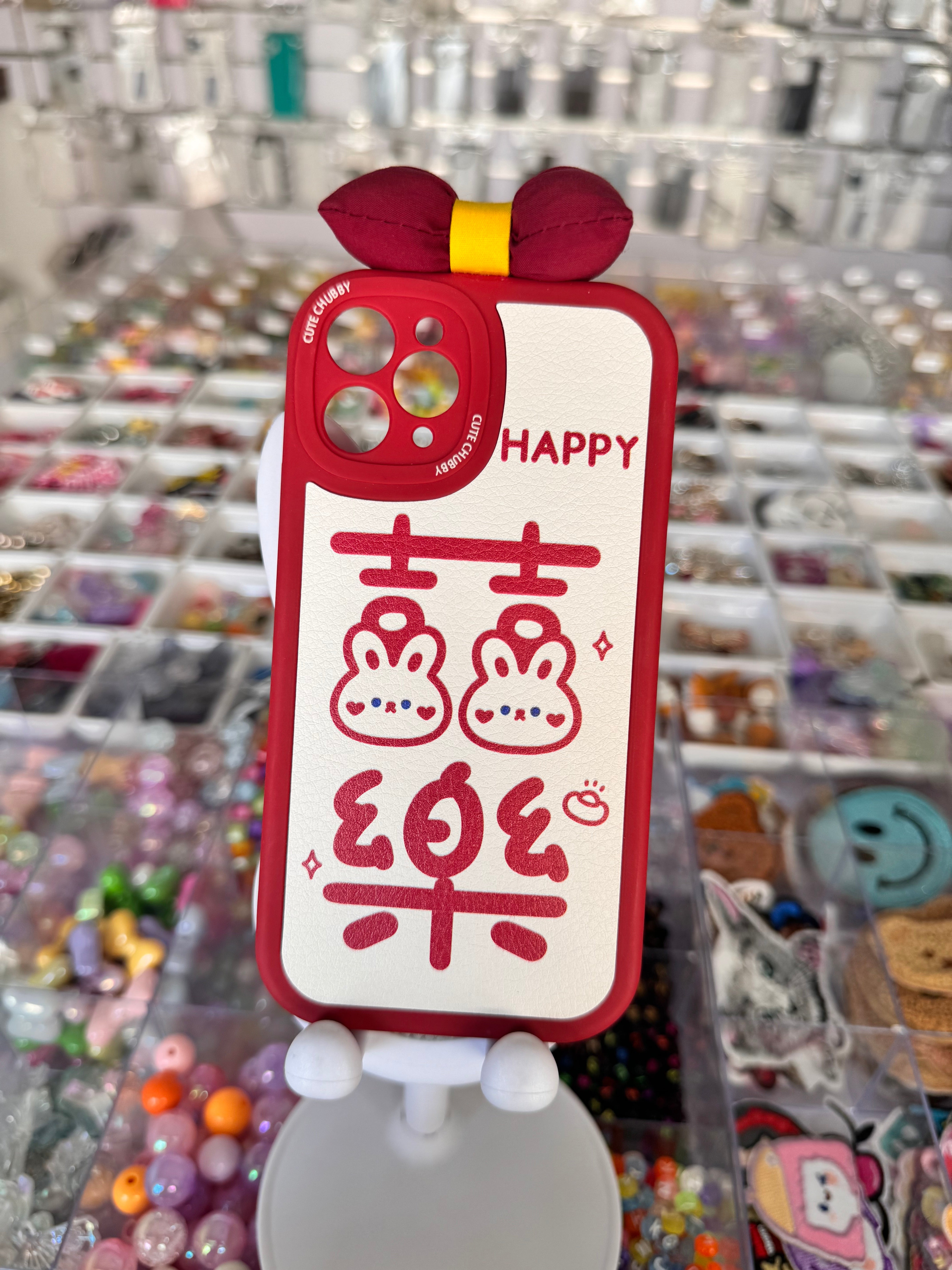 Happy Red bow case for iPhones