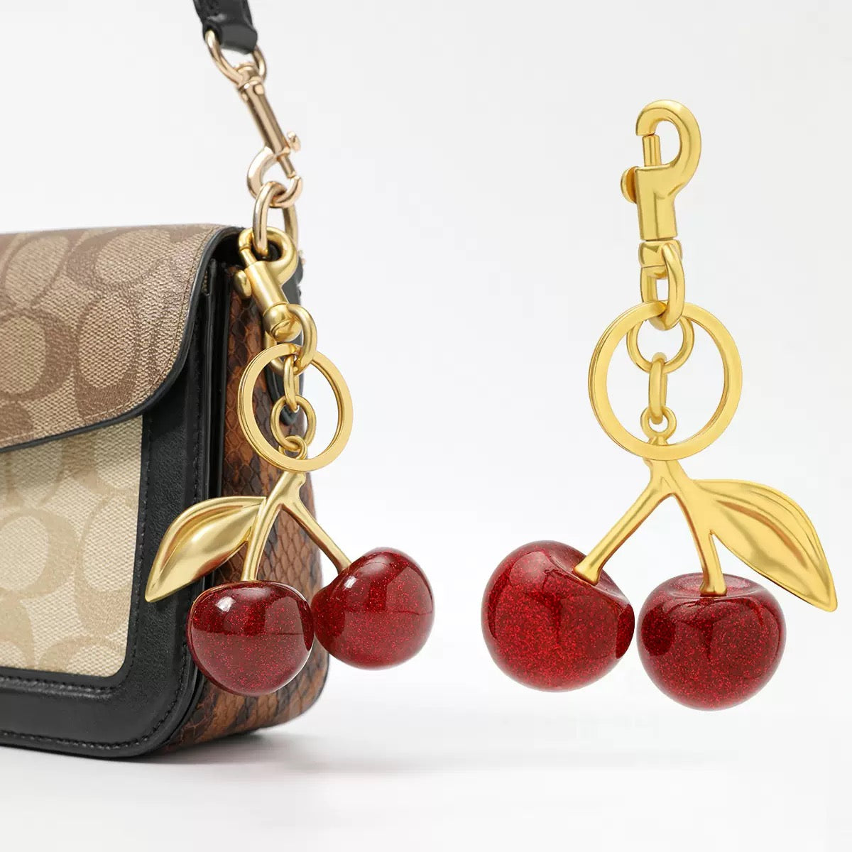 Cherry fruit bag charm