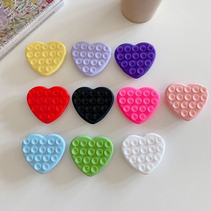 Silicone Suction Heart Shaped Phone Grip