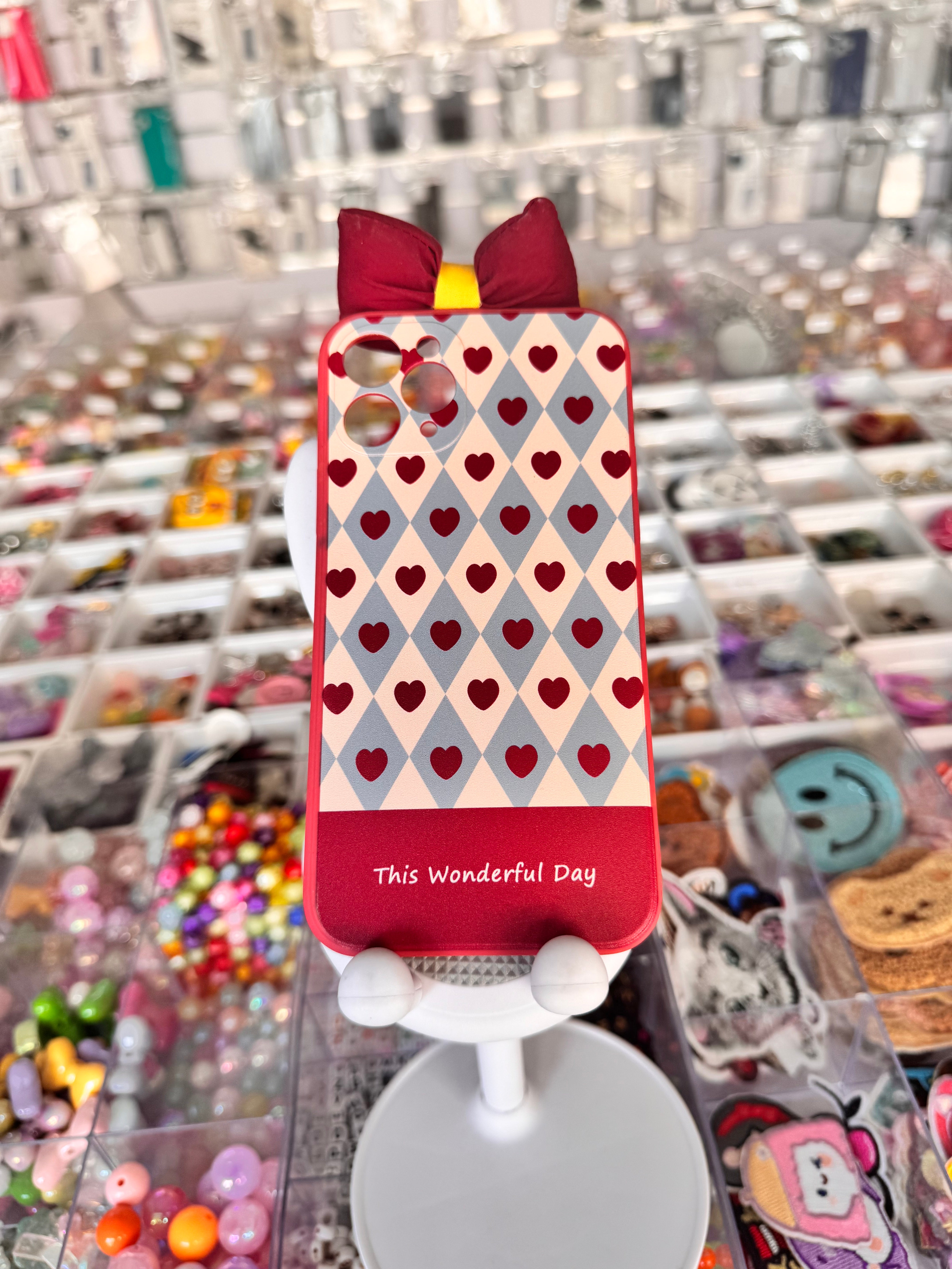 This wonderful day red bow case for iPhones