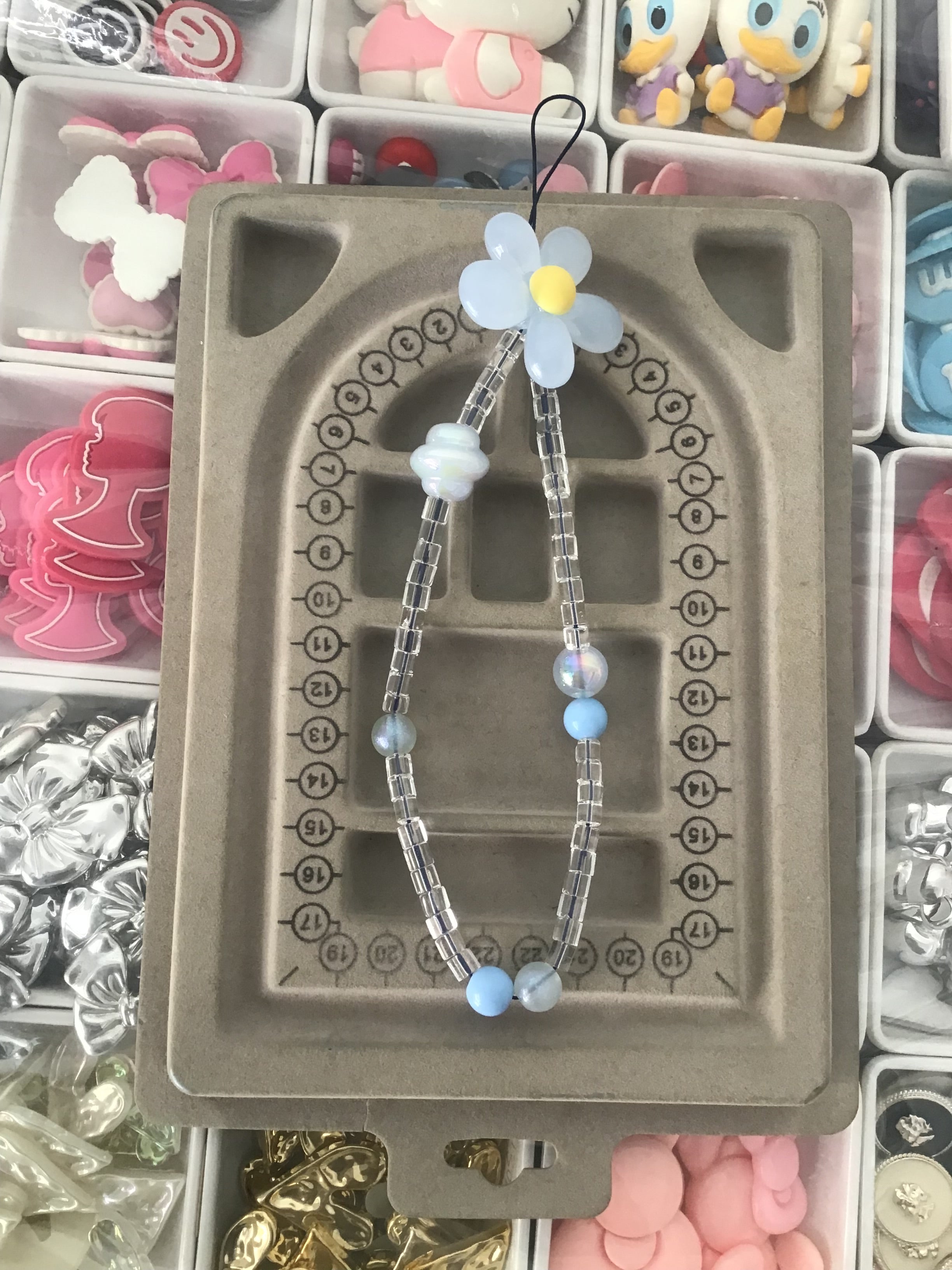 Blue Flower Phone Charm