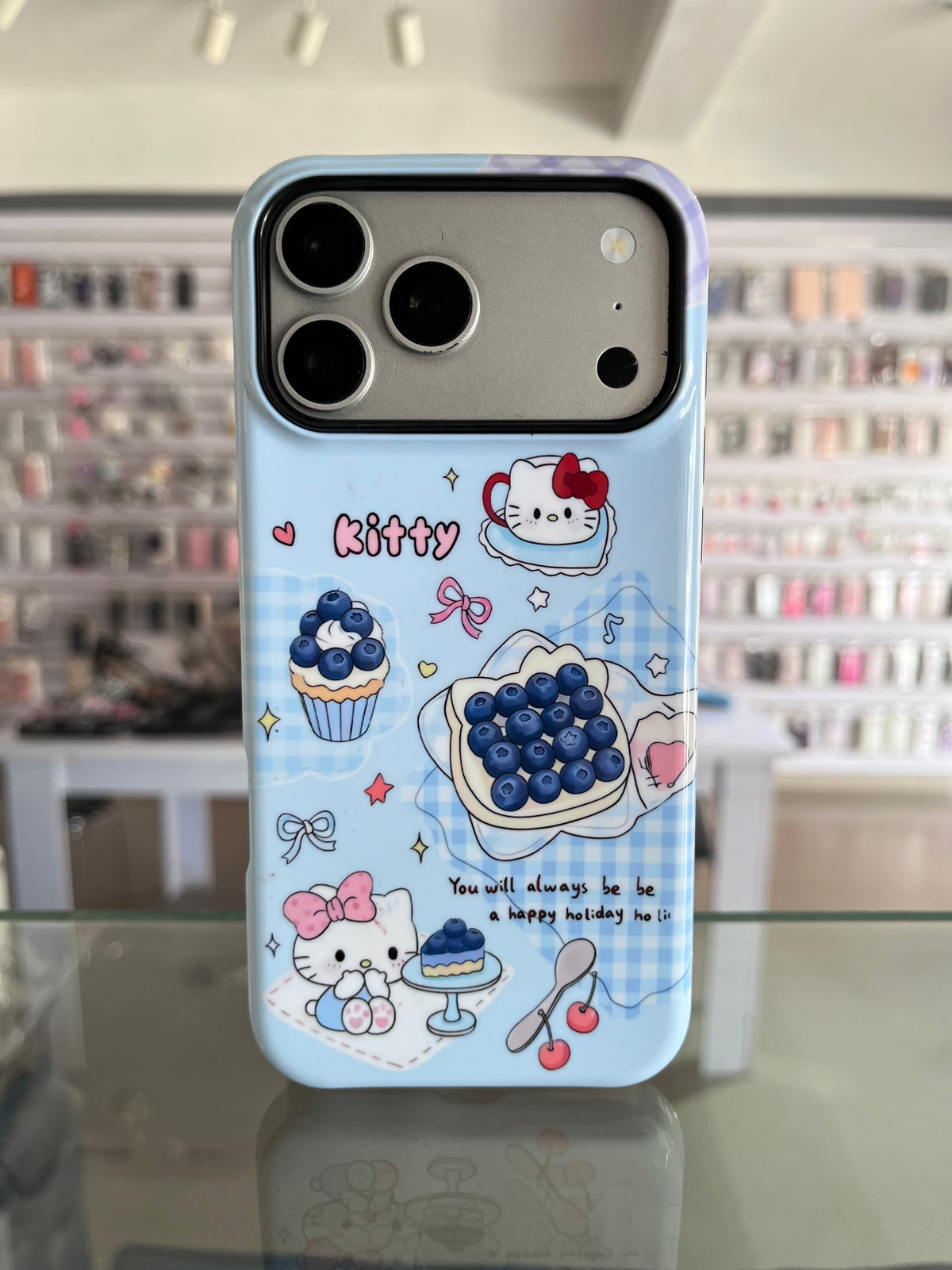 Blueberry kitty case for iPhones