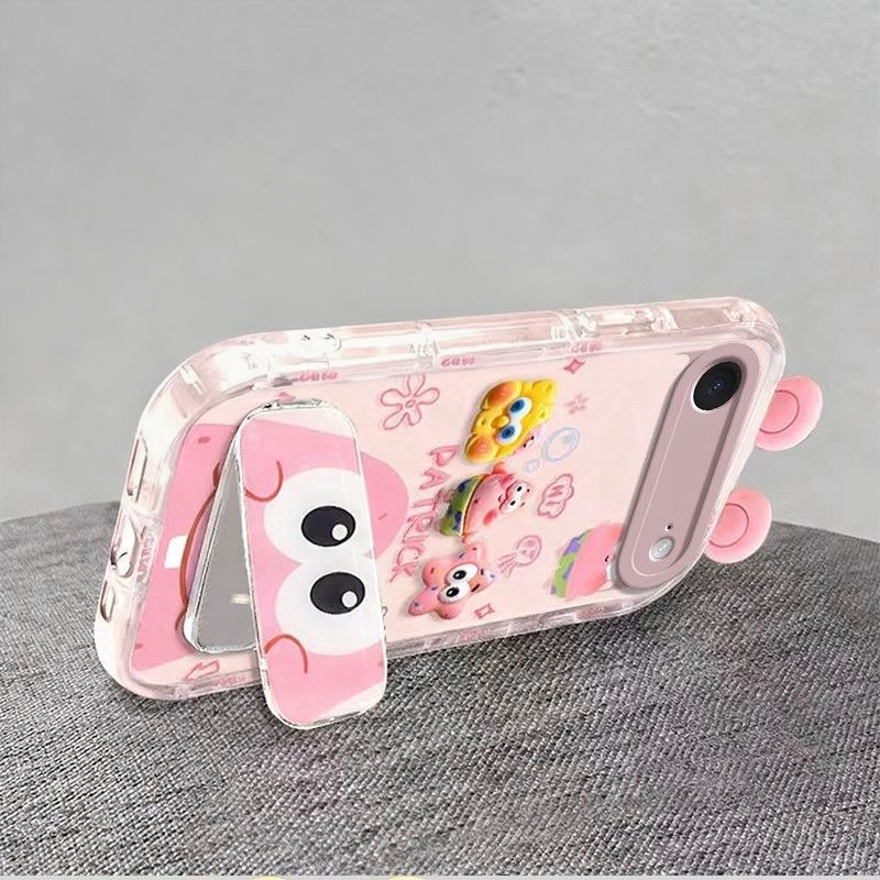 Pink Cartoon Phone Case Set with Stand & Charm