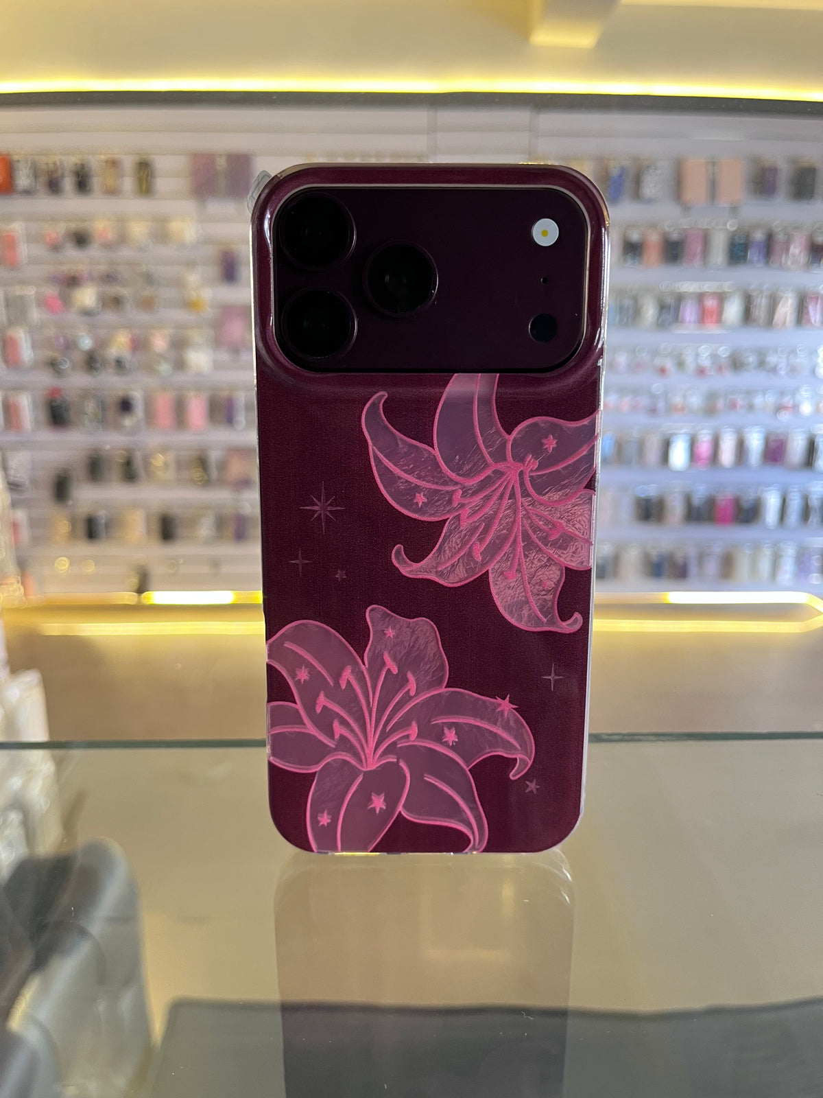 Wine Red Lily Flower Design Case For iphones