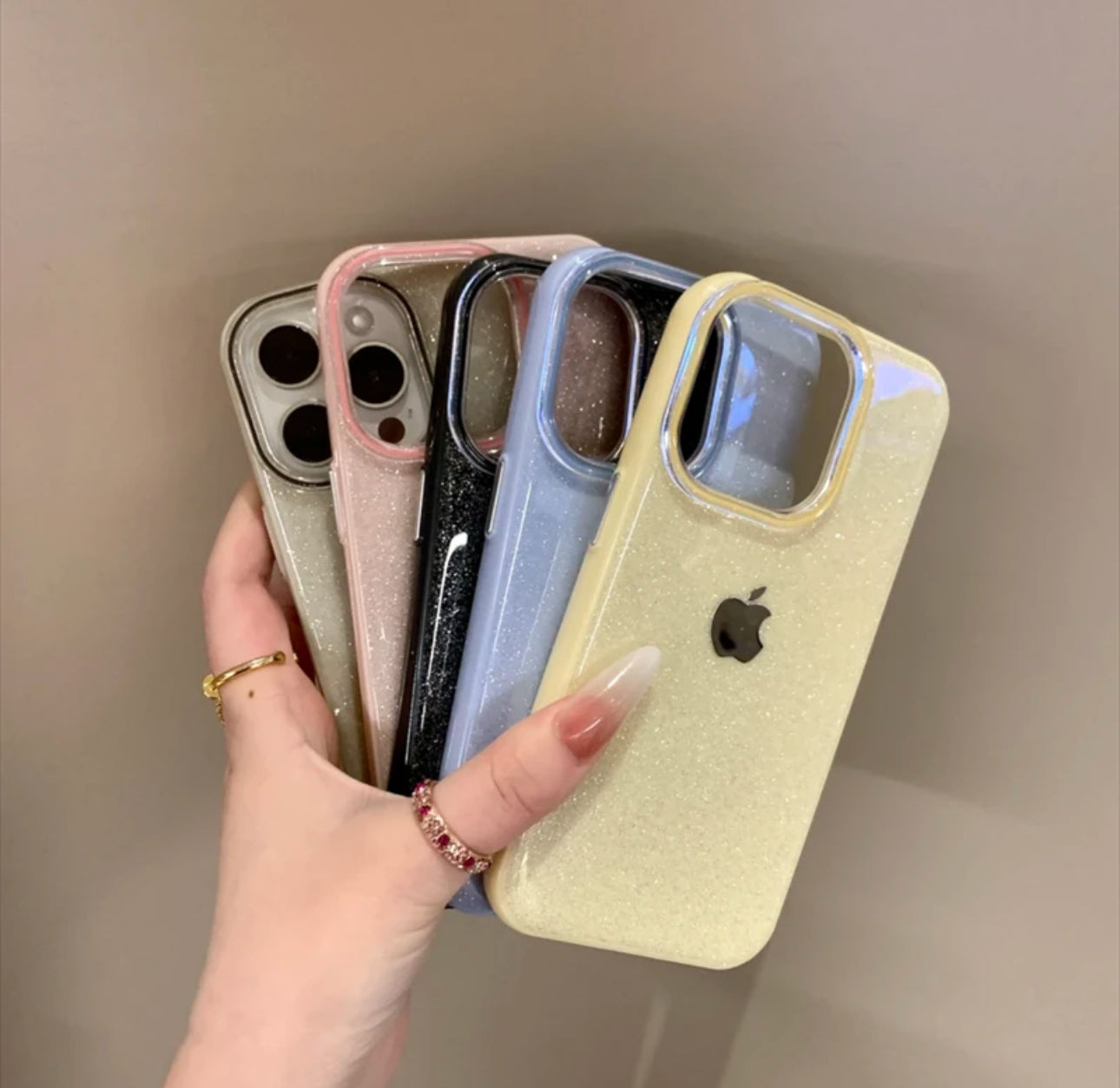 High-grade jelly solid color glitter case For Iphone