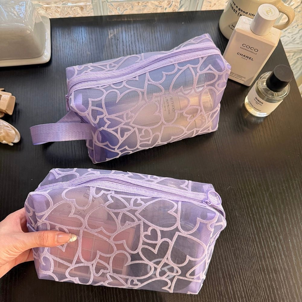 2pc Heart Shaped Makeup Organizer bag