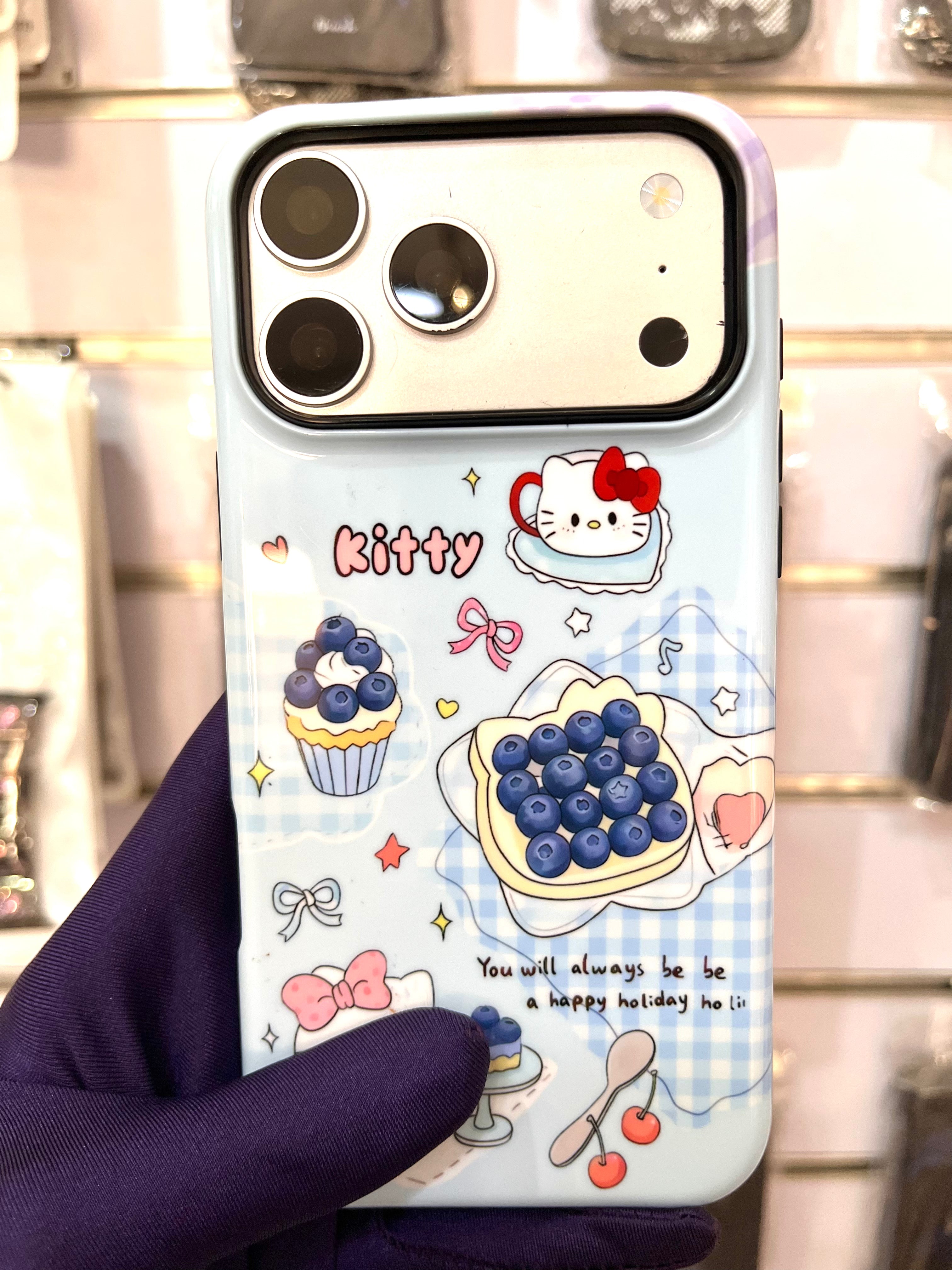 Blueberry kitty case for iPhones