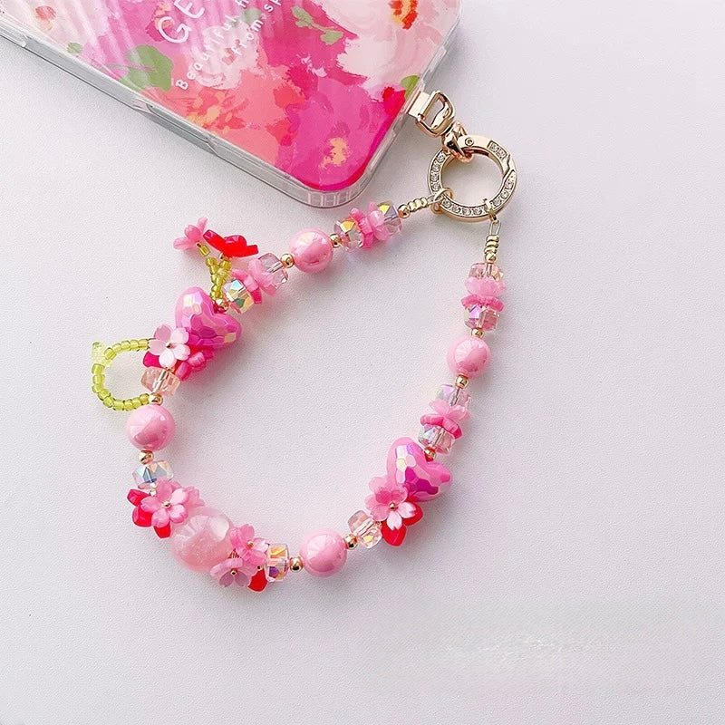 Floral Romance Case with Phone Charm