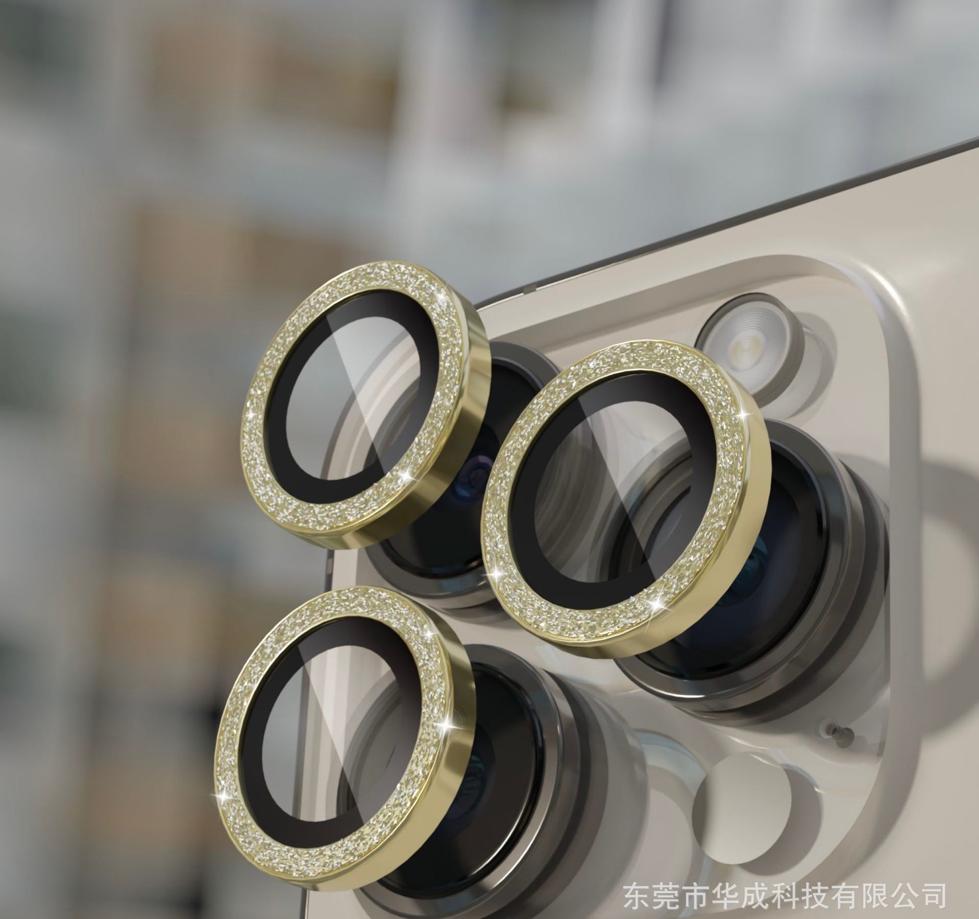 Gold Shiny Dark  Purple Camera lens For iPhone