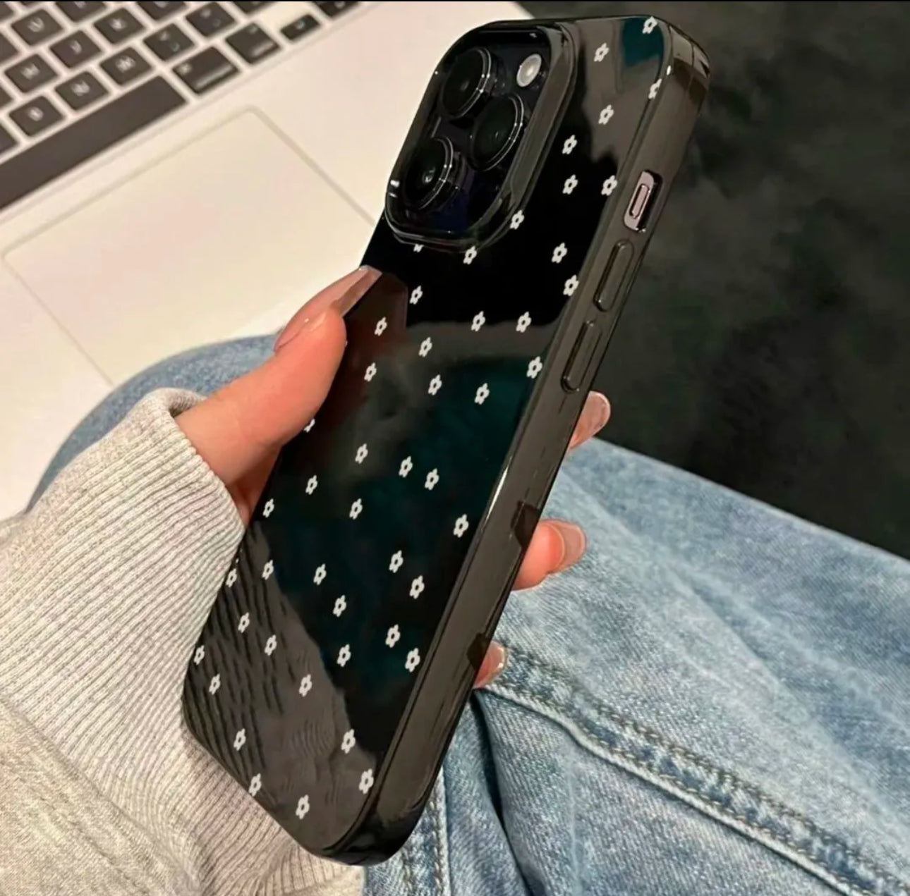 Black floral case For Iphones