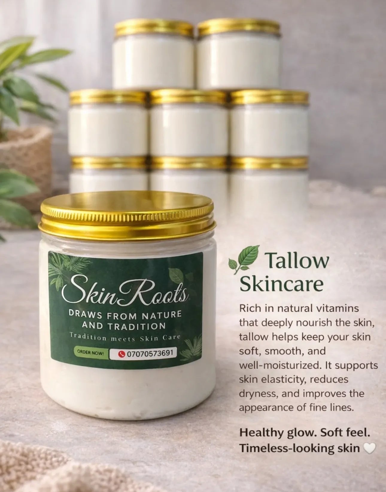 Pure Tallow Skincare Balm – Natural Deep Moisturizer